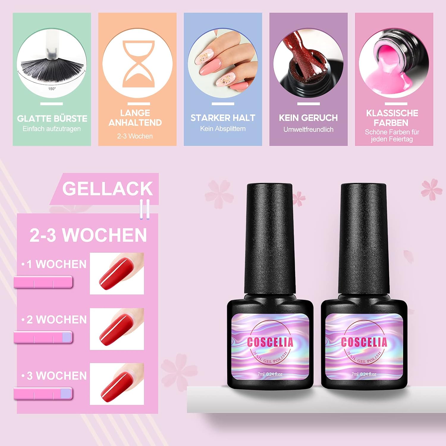 Kit de esmalte de uñas de gel con luz UV de Navidad, 3 piezas de gel de uñas de poliéster, 6 piezas, juego de esmalte de gel para todas las