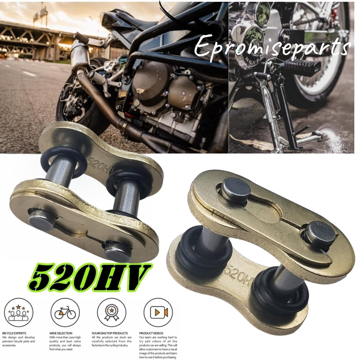 520HV Master Link motocicleta resistente cadena para motocicleta Dirt Bike ATV quad (520HV MASTER LINK-2PC)