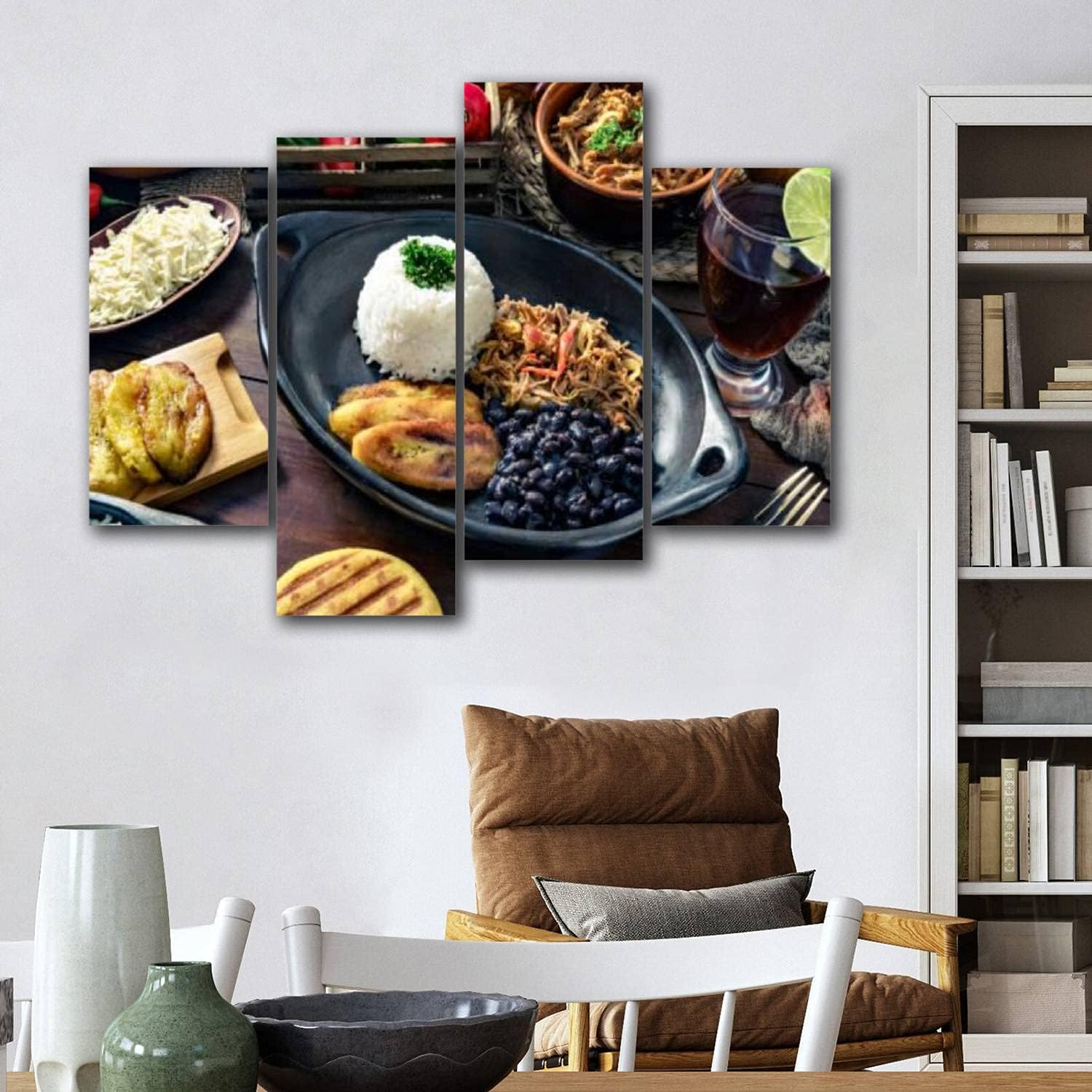Lienzo decorativo para pared, comida tradicional venezolana, Pabellón Criollo con arepas casabe y obras de arte enmarcadas, pintura moderna,