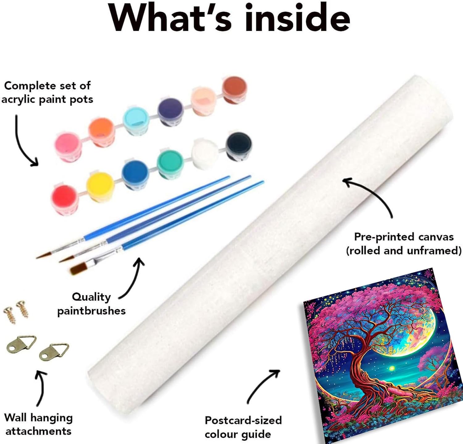 Paquete de 4 pinturas por números para adultos principiantes  Mountain Moon Starry Lake kits de pintura por números para adultos en paisajes para