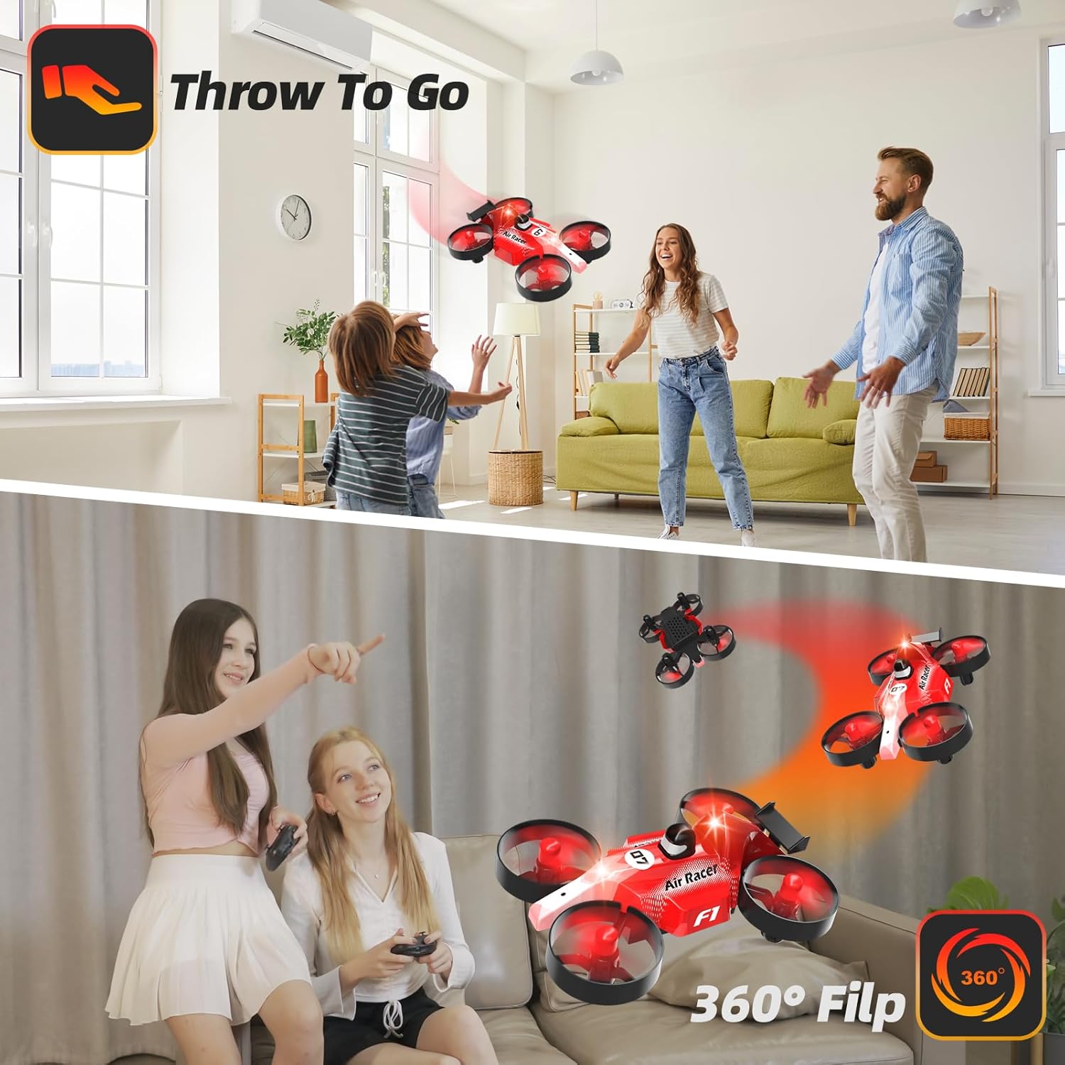 Drones para niños, mini dron para principiantes, pequeño RC Quadcopter RC Quadcopter RC juguete para adultos con interruptor de modo dual