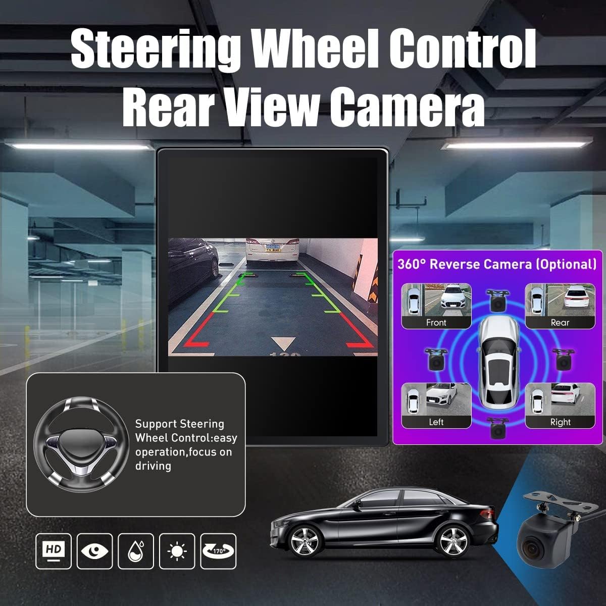 Kunfine Tesla Style Car CarPlay Android Auto Navigation Stereo GPS Radio Cámara inversa 9.7 “IPS Pantalla táctil Headunit Tablet Media Player para