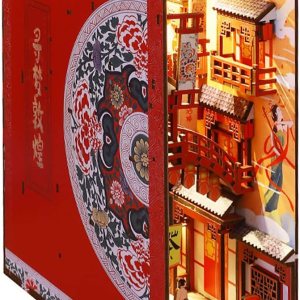 Kit de bricolaje en miniatura para rincón de libros, rompecabezas de madera 3D, decoración con sensor de luz, kit de modelo de casa de muñecas, Kit de bricolaje en miniatura para rincón de libros, rompecabezas de madera 3D, decoración con sensor de luz, kit de modelo de casa de muñecas,