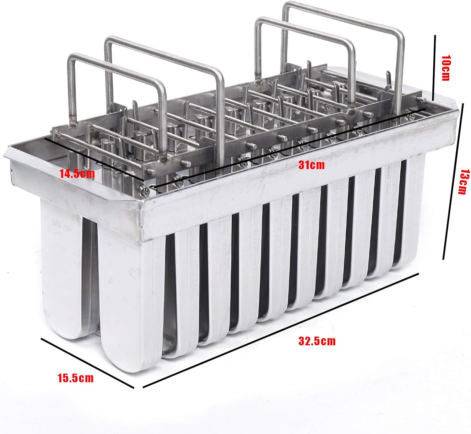 Moldes de acero inoxidable para helado, con 30 tazas de molde, kit de moldes de acero inoxidable, moldes de acero inoxidable, molde para paletas de