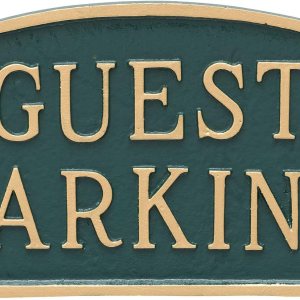 Montague Metal Products Arch Guest Parking Statement – Placa de letrero verde cazador con letras doradas, 5.5 x 9 pulgadas Montague Metal Products Arch Guest Parking Statement – Placa de letrero verde cazador con letras doradas, 5.5 x 9 pulgadas