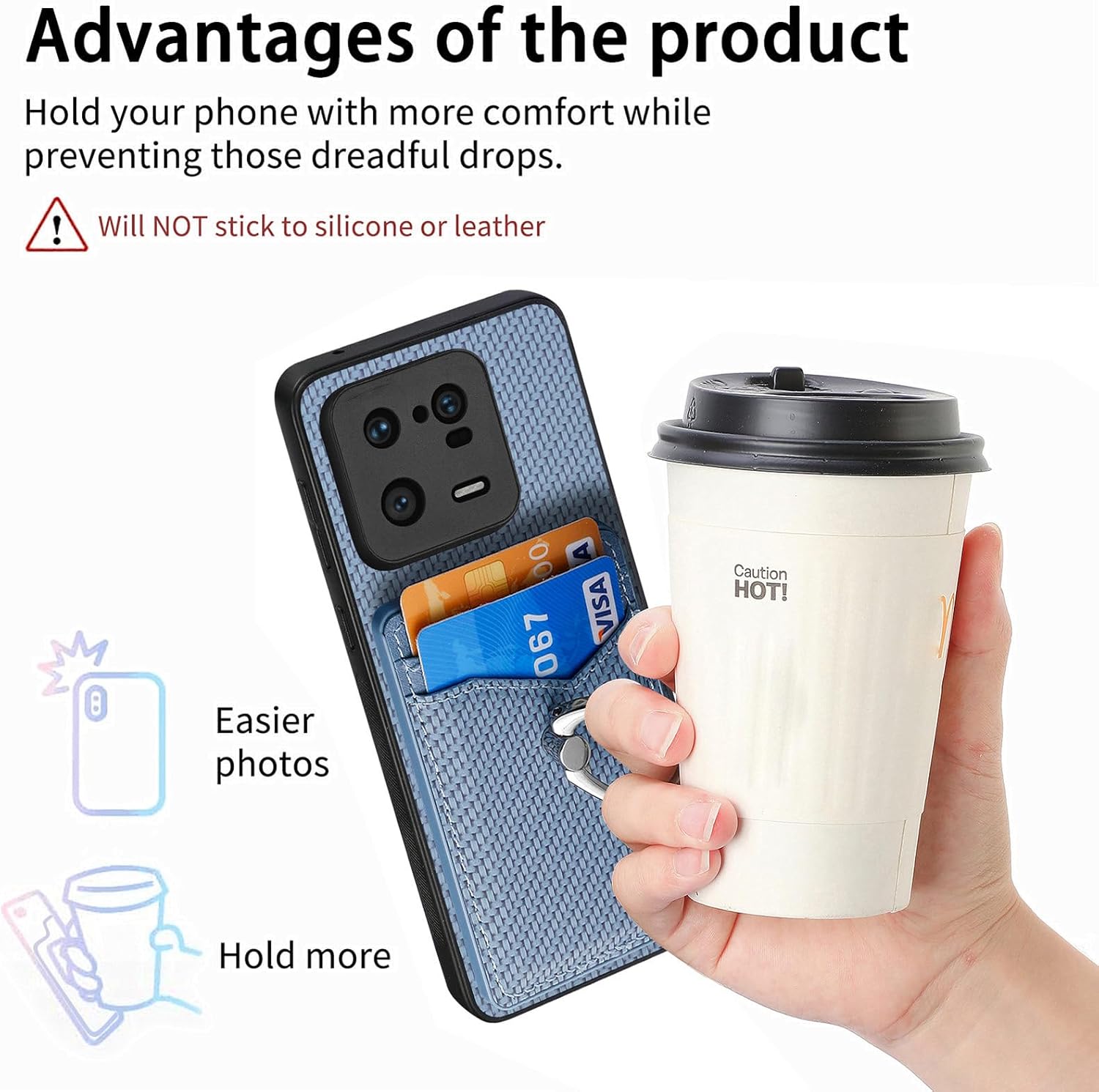Asuwish Funda de teléfono para Xiaomi 13 Pro Wallet Cover con protector de pantalla de vidrio templado y soporte de anillo delgado soporte para