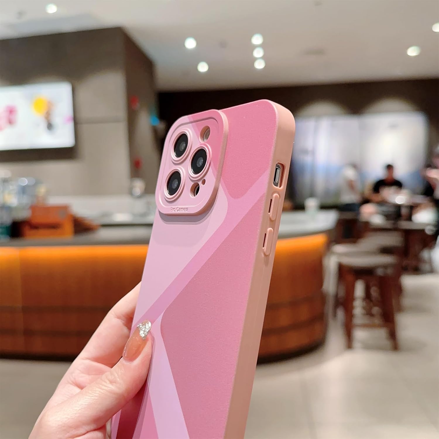 YKCZL Funda compatible con iPhone 14 Pro, bonito patrón de arte geométrico de color empalme para mujeres y niñas, TPU suave resistente al desgaste,