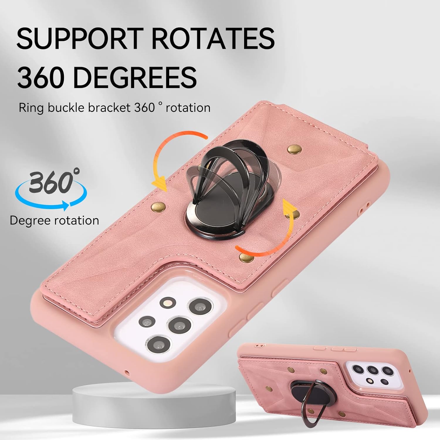 Asuwish Funda de teléfono para Samsung Galaxy A52A52S 5G Funda tipo cartera con protector de pantalla de vidrio templado y soporte de anillo para