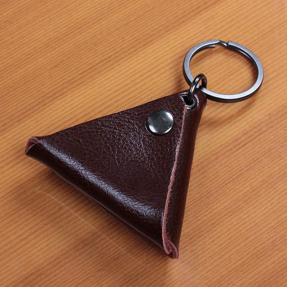 EXCEART Funda de cuero para guitarra baja, púas de guitarra eléctrica, estuche de púas de guitarra, estuche de plectro, llavero triangular,