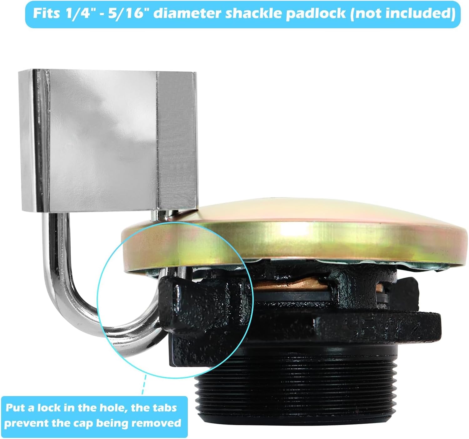 Tapa ventilada del tanque de transferencia con cuello roscado, tapa del tanque de presión de ventilación con base de 2 pulgadas, tapa del tanque de