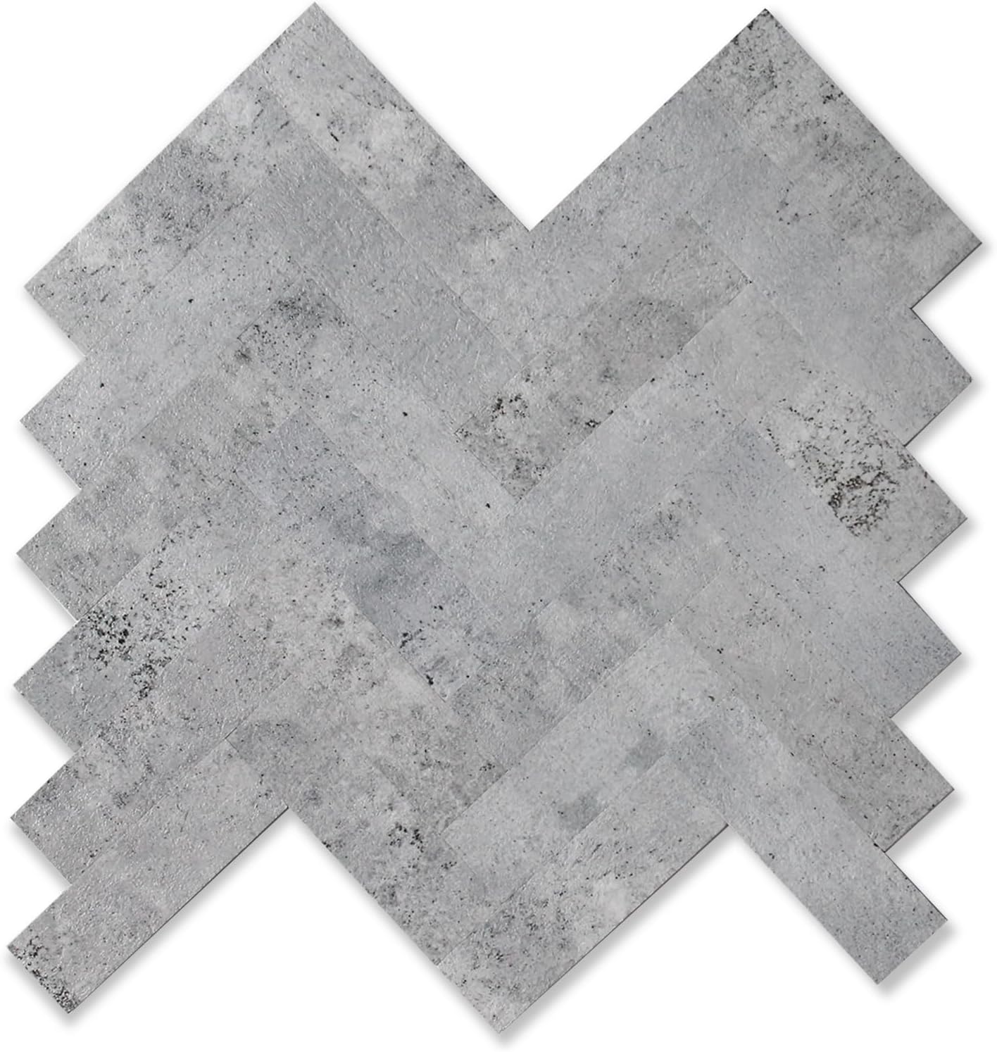 Yipscazo Azulejos gruesos de 10 hojas de espiga para despegar y pegar, azulejos de pared de cemento gris de PVC 3D de 12 x 12 pulgadas para