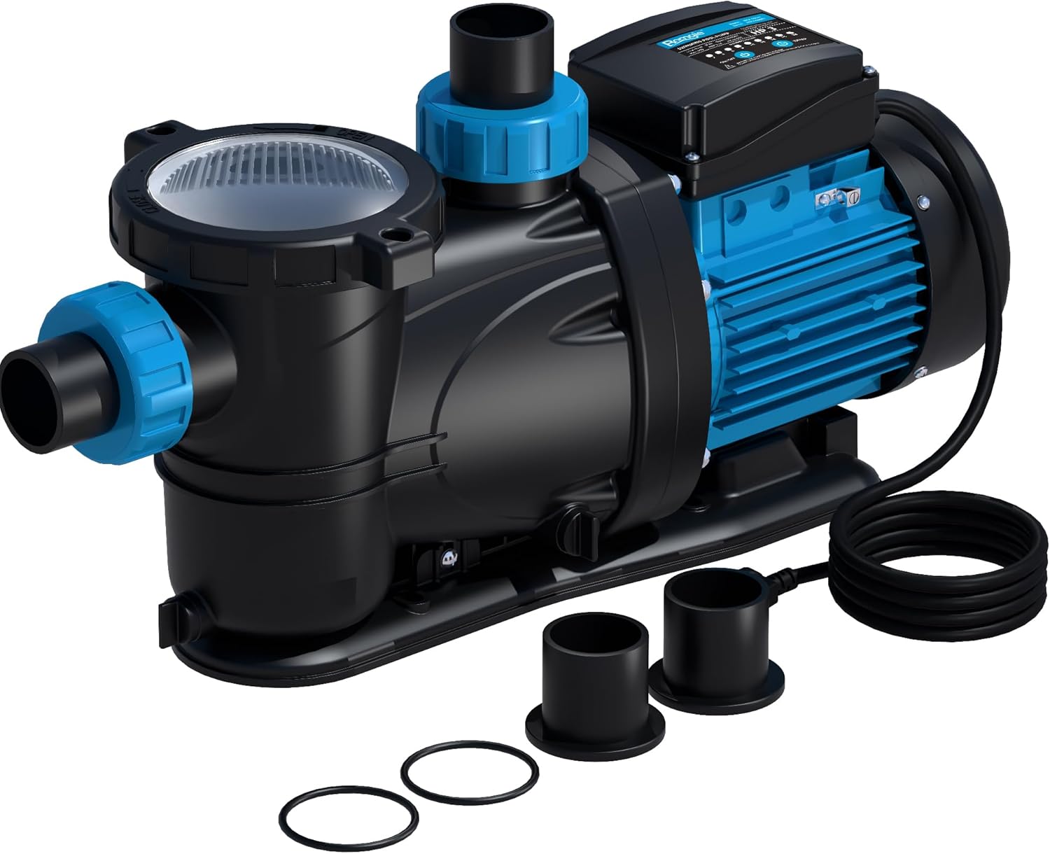 Bomba de piscina de 3 HP con temporizador, 7860 GPH sobre el suelo, temporizador de bomba de piscina 115 V, bombas de piscina enterradas de flujo de