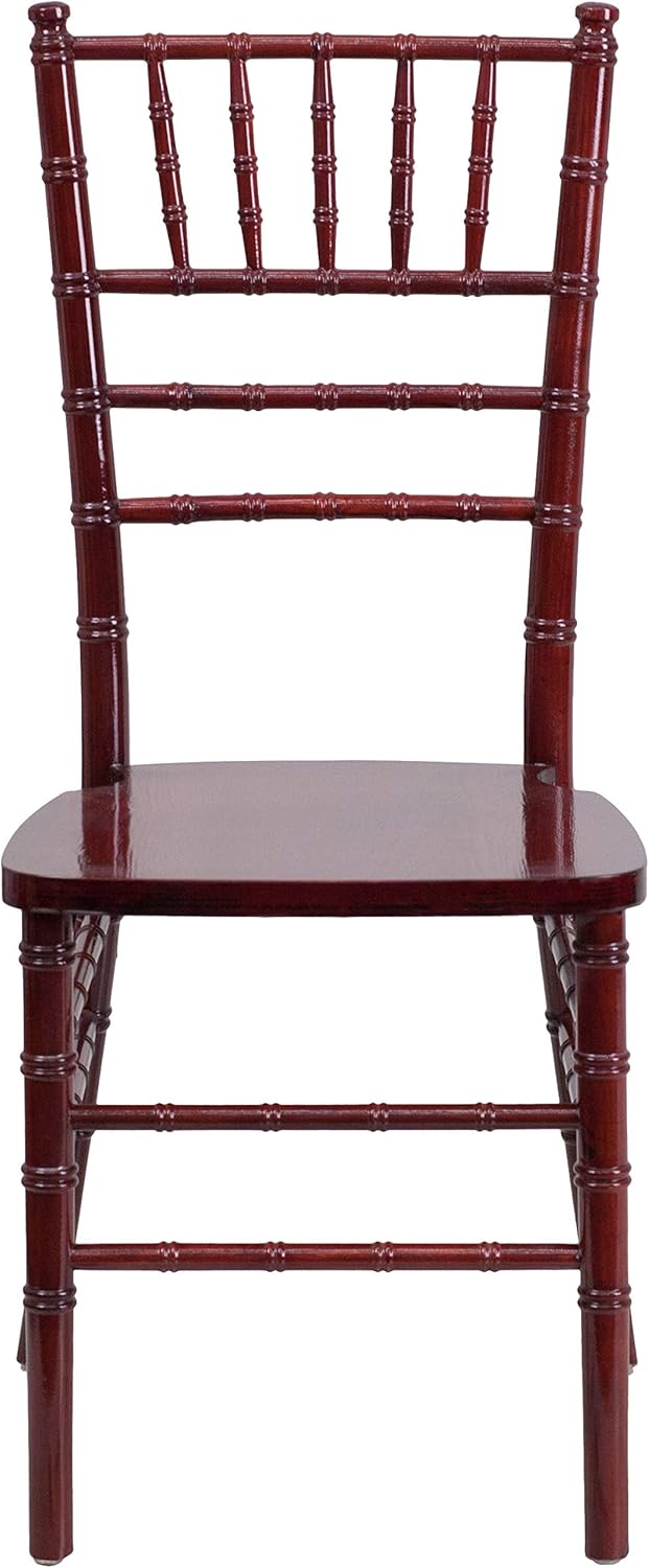 Una línea madera muebles madera color caoba Chiavari sala de baile sillas Paradise sala de baile de caoba sillas juego de 2