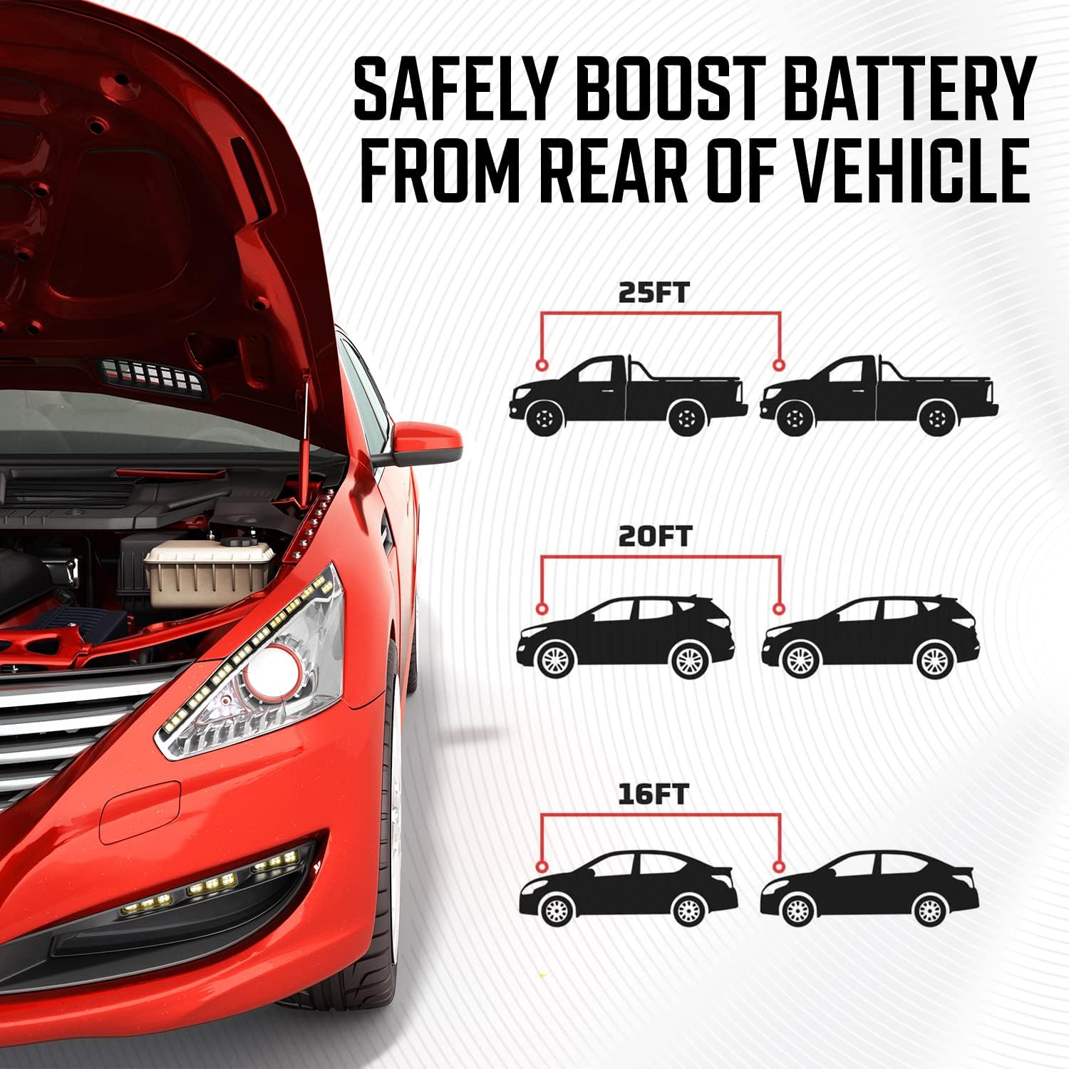 Energizer Cables de arranque resistentes para batería de automóvil, cables de refuerzo automotrices para arrancar baterías muertas o débiles con