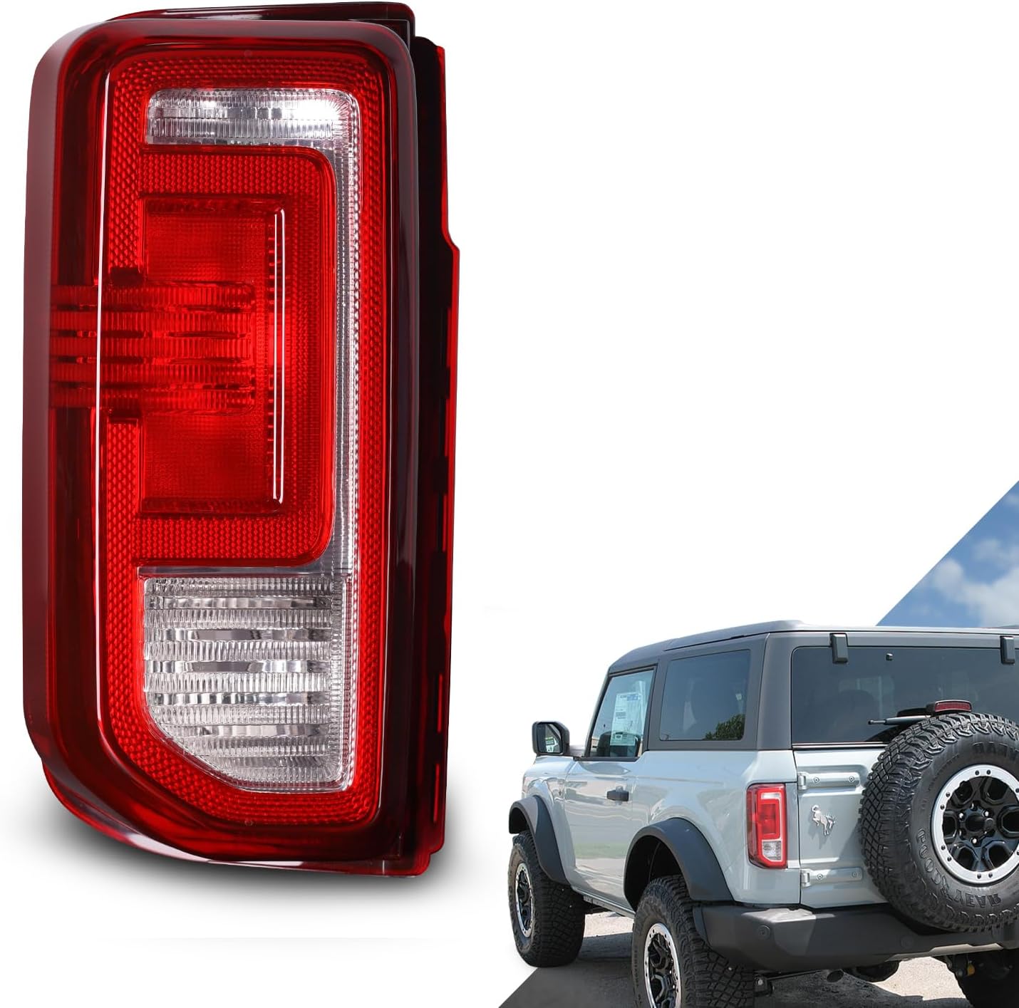 Conjunto de luz trasera para Ford Bronco 2021 2022 2023 OE estilo halógeno modelo de fábrica de repuesto (sin bombilla)