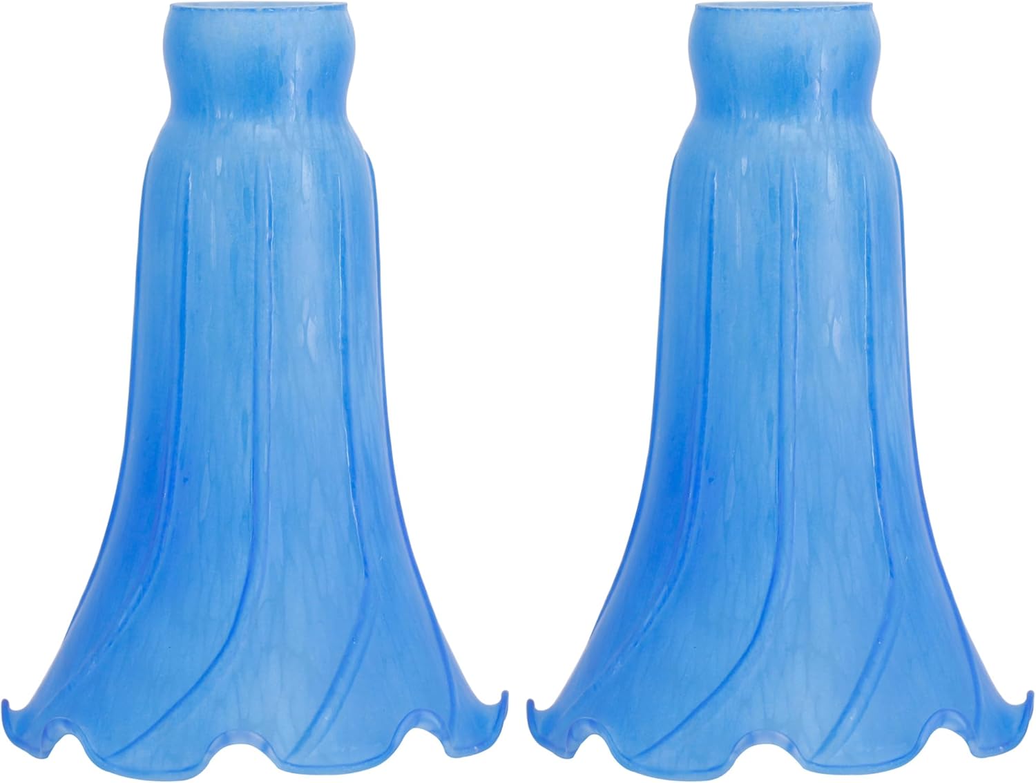 Lily – Pantalla de cristal de tulipán azul marino, 2 unidades, repuesto para lámpara de mesa, estilo Tiffany, pantalla de piso