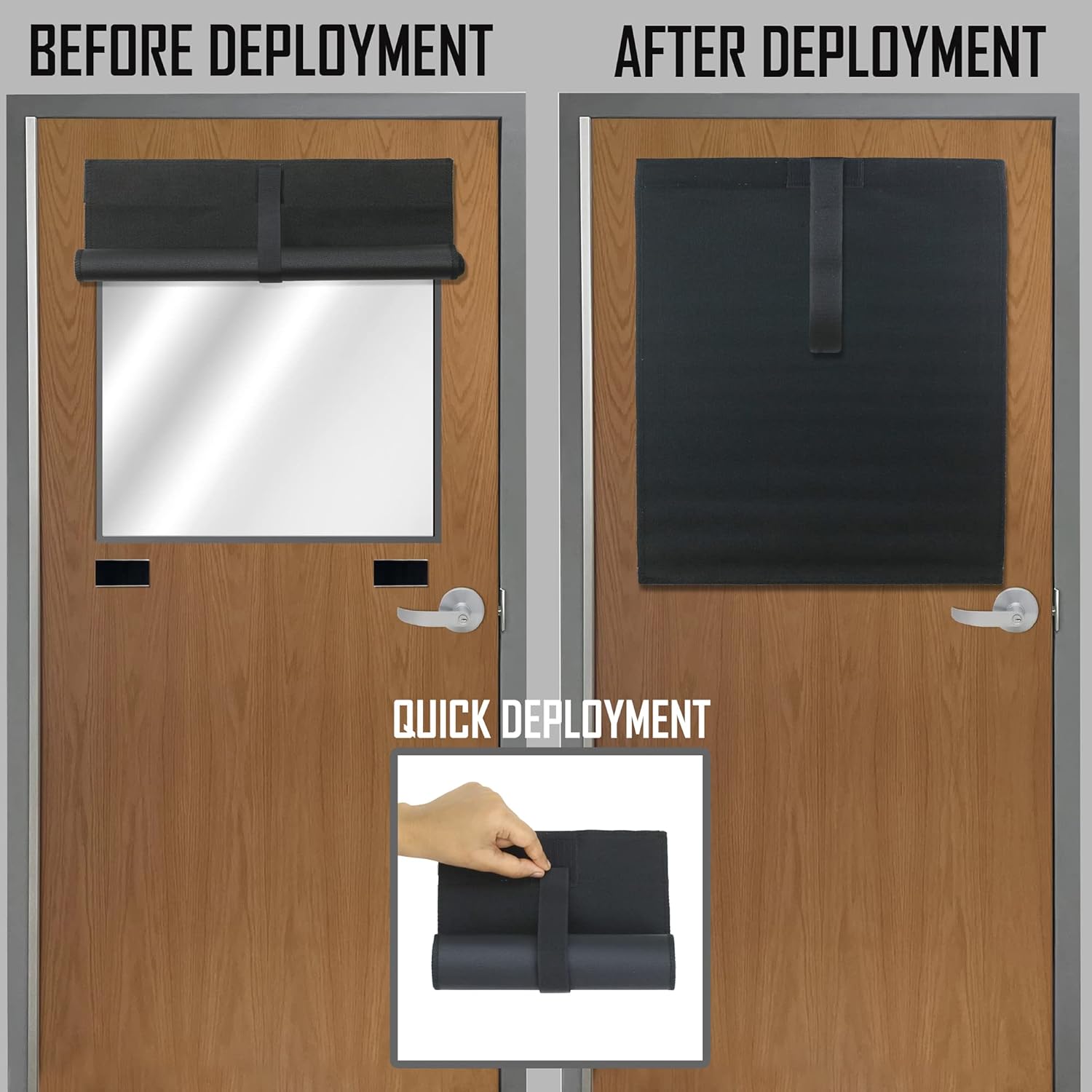 ALP – Persianas opacas para ventanas y puertas de aula en tela tradicional. Diseño patentado para oscurecer la habitación, bloquea vistas. Fabricado