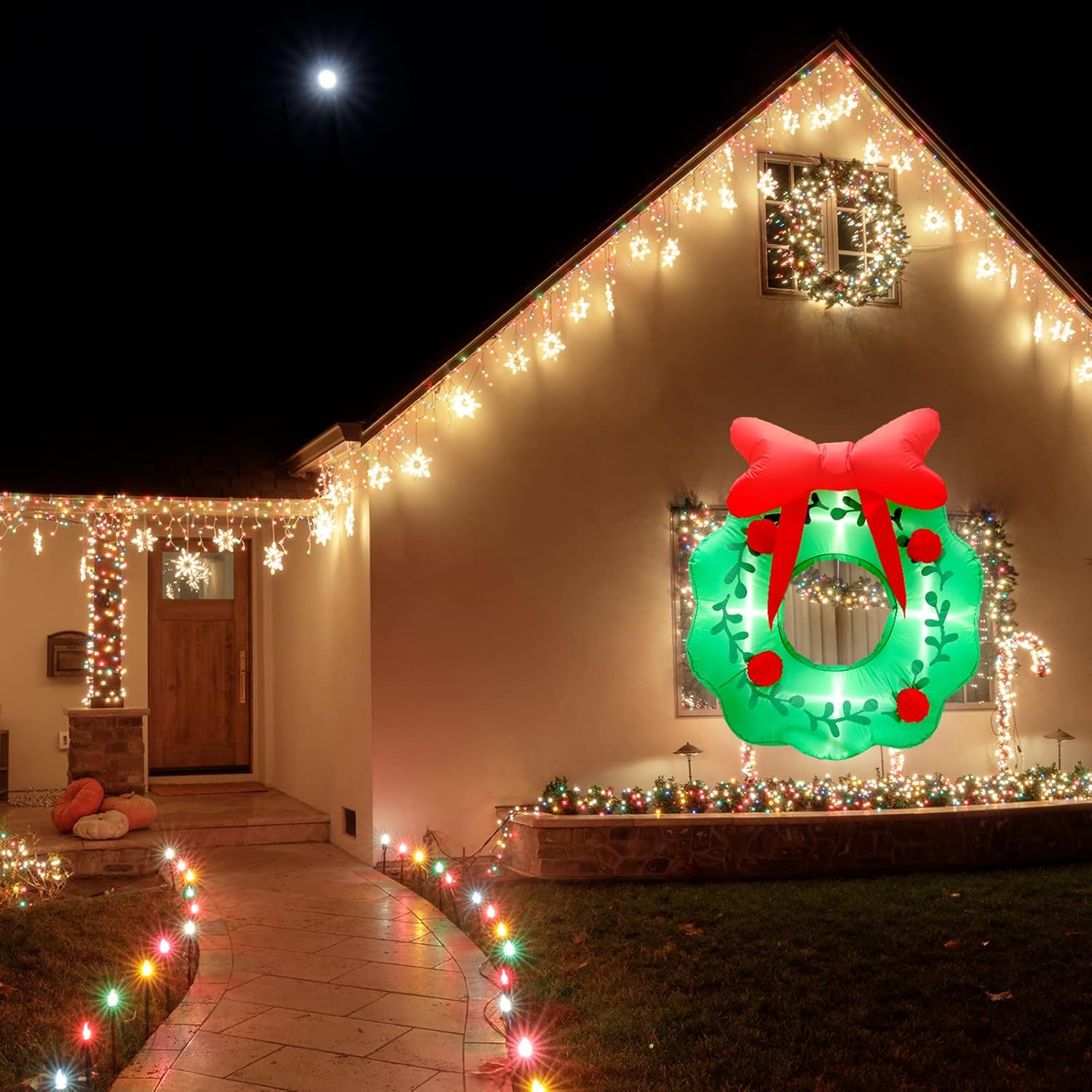 Luces LED inflables de Navidad de 3 pies, decoración de patio, decoración inflable para colgar de Navidad al aire libre, para césped, patio, jardín,