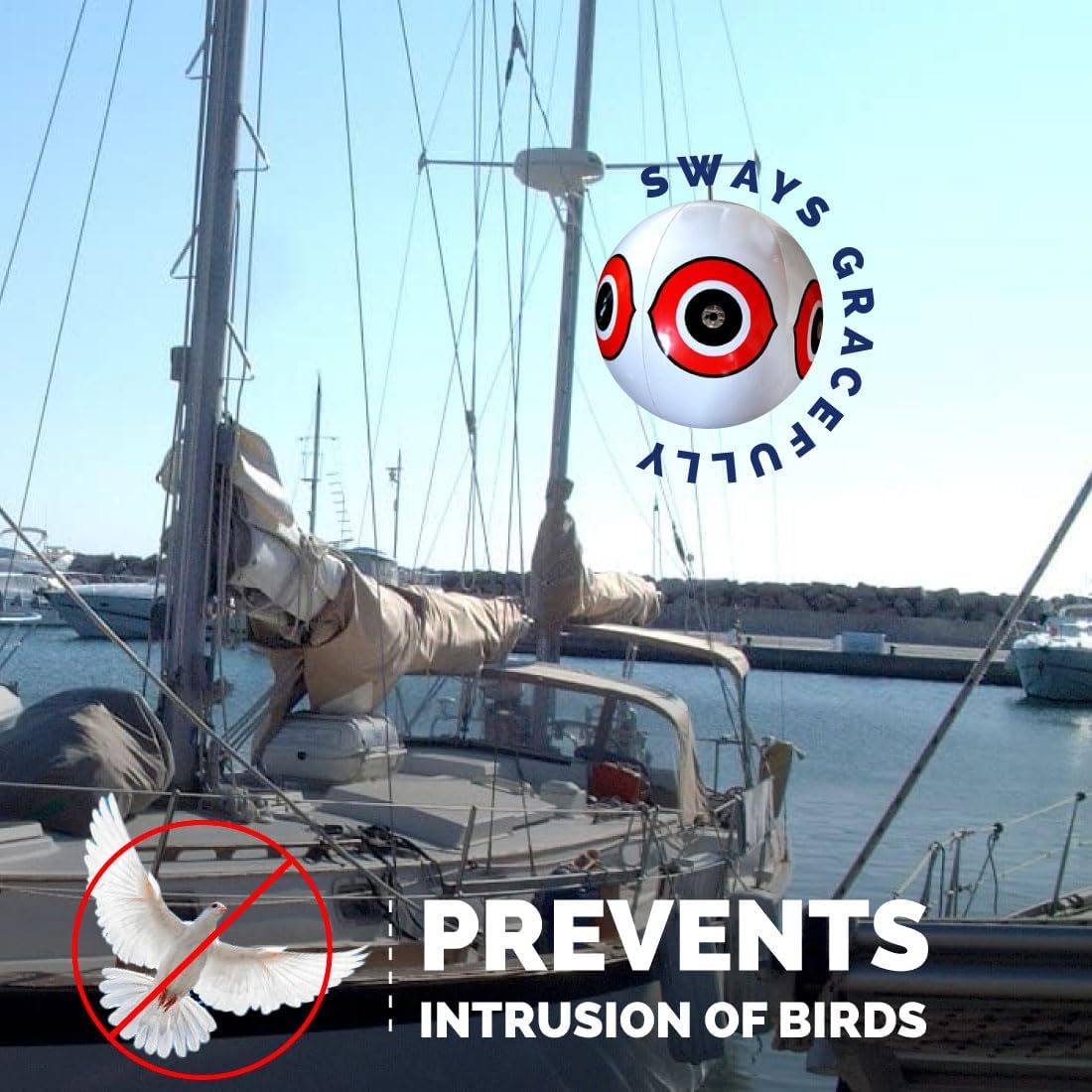 Bird-X Scare Predator – Globos 3D con ojos deslumbrantes y colores brillantes que cubren hasta 6,000 pies cuadrados de área, paquete de 1, color