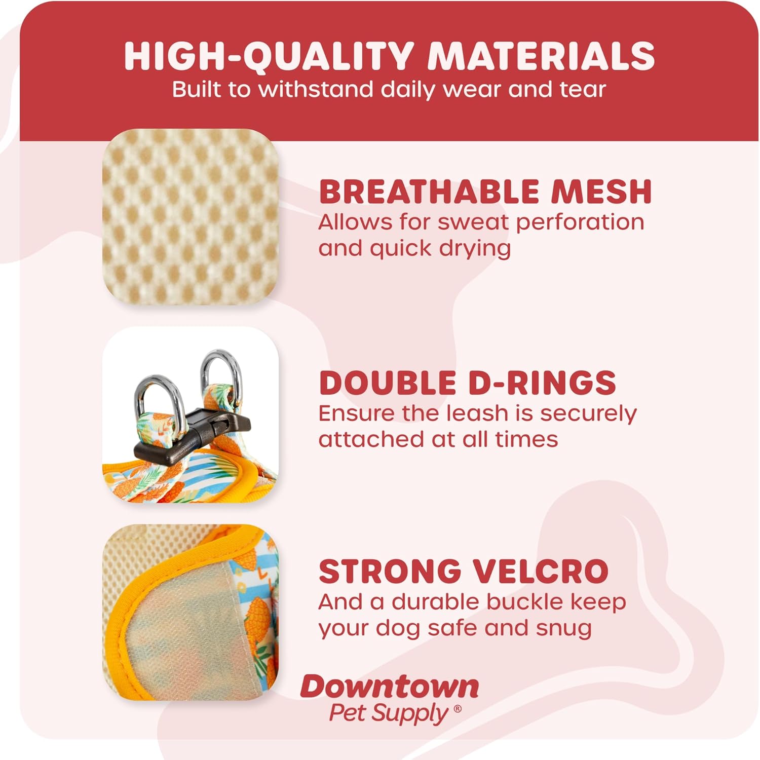 Downtown Pet Supply – Arnés ajustable para perro con chaleco acolchado, sin tirones, fácil de poner, para perros pequeños, medianos y grandes