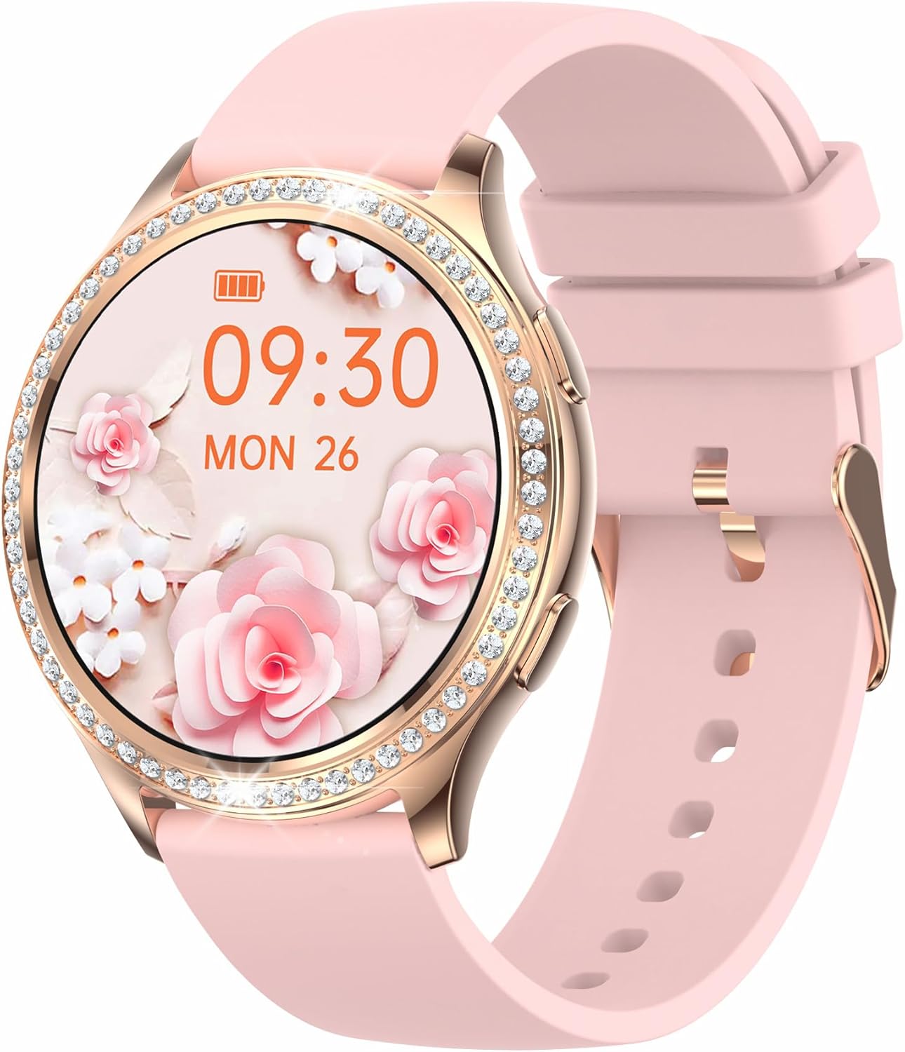 Reloj inteligente para mujer, reloj inteligente dorado y plateado, reloj inteligente de presión arterial con llamada Bluetooth, monitor de sueño,