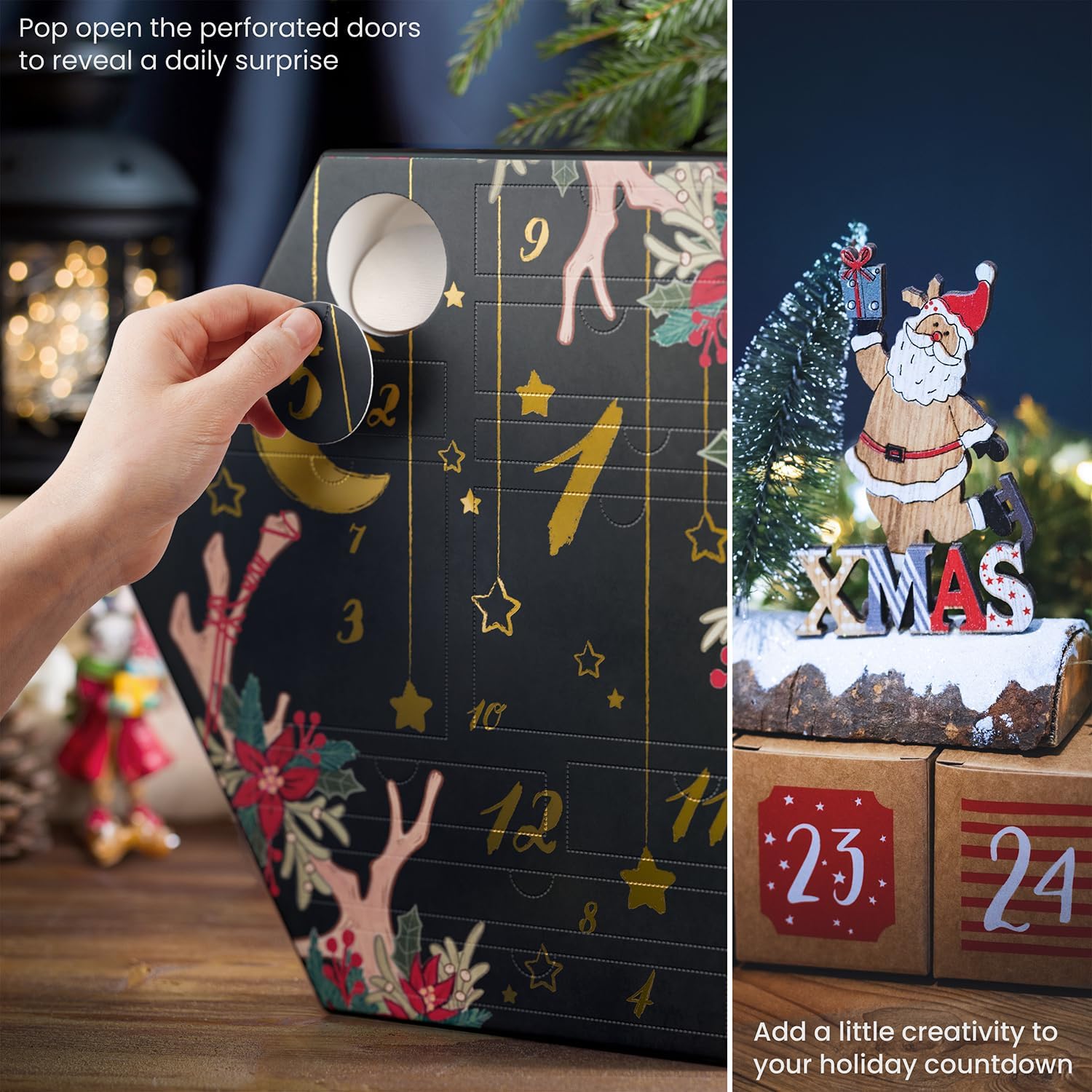 Arteza Calendario de Adviento 2023 (bellas artes, 12 días), suministros de arte, regalo navideño para adultos, incluye pinturas acrílicas, gouache y