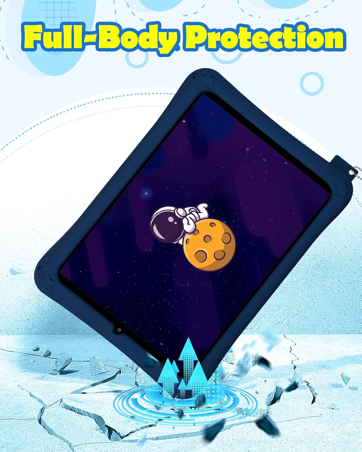 Gurgitat Funda para Galaxy Tab S6 Lite para niños, Tab S6 Lite 2021 con soporte, diseño de dibujos animados espaciales para hombres espaciales, con