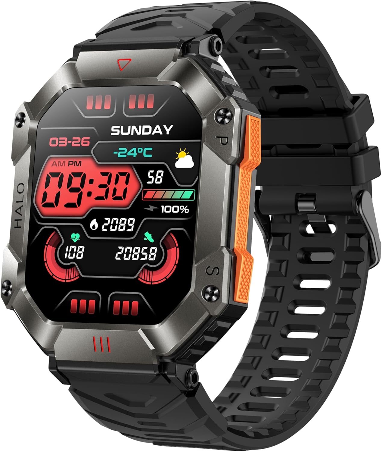 Relojes inteligentes militares para hombres (respuestahacer llamadas), reloj militar táctico, reloj inteligente para teléfonos Android e iOS con