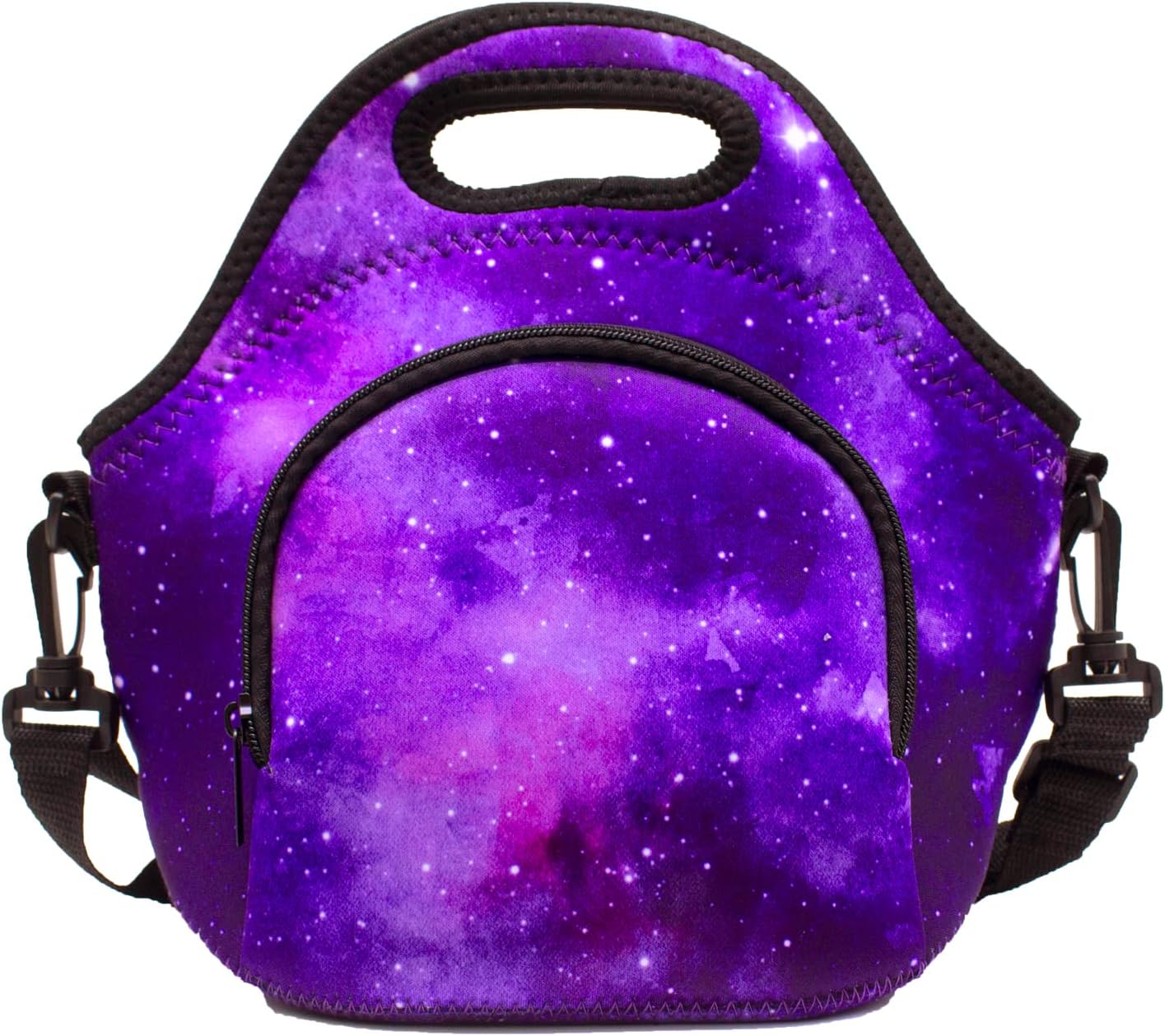Bolsas de almuerzo de neopreno, bolsa de almuerzo aislada con correa cruzada, bolsa de almuerzo reutilizable con bolsillo adicional, impermeable,