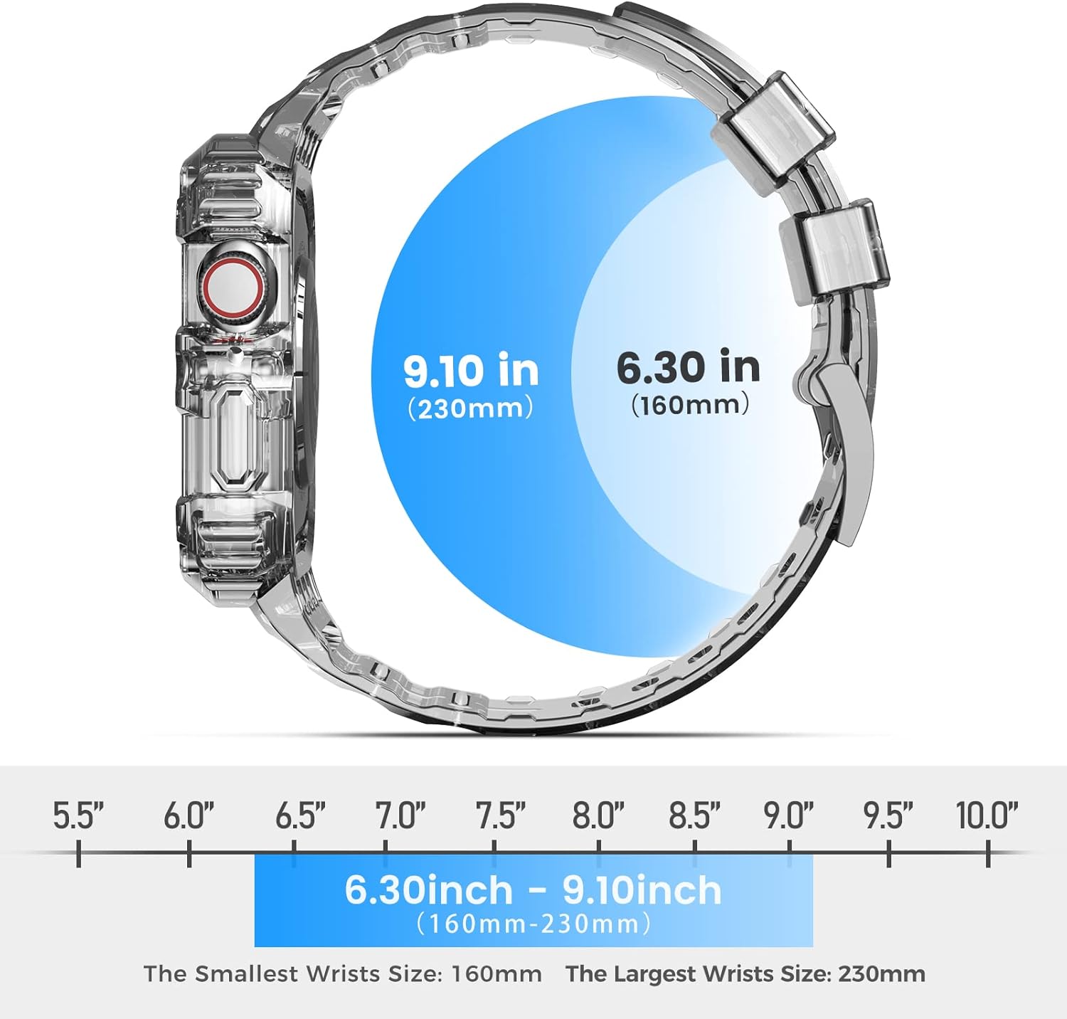 Paquete de 2 correas compatibles con Apple Watch de 1.496 pulgadas, 1.575 pulgadas, 1.614 pulgadas, 1.654 pulgadas, 1.732 pulgadas, 1.772 pulgadas,