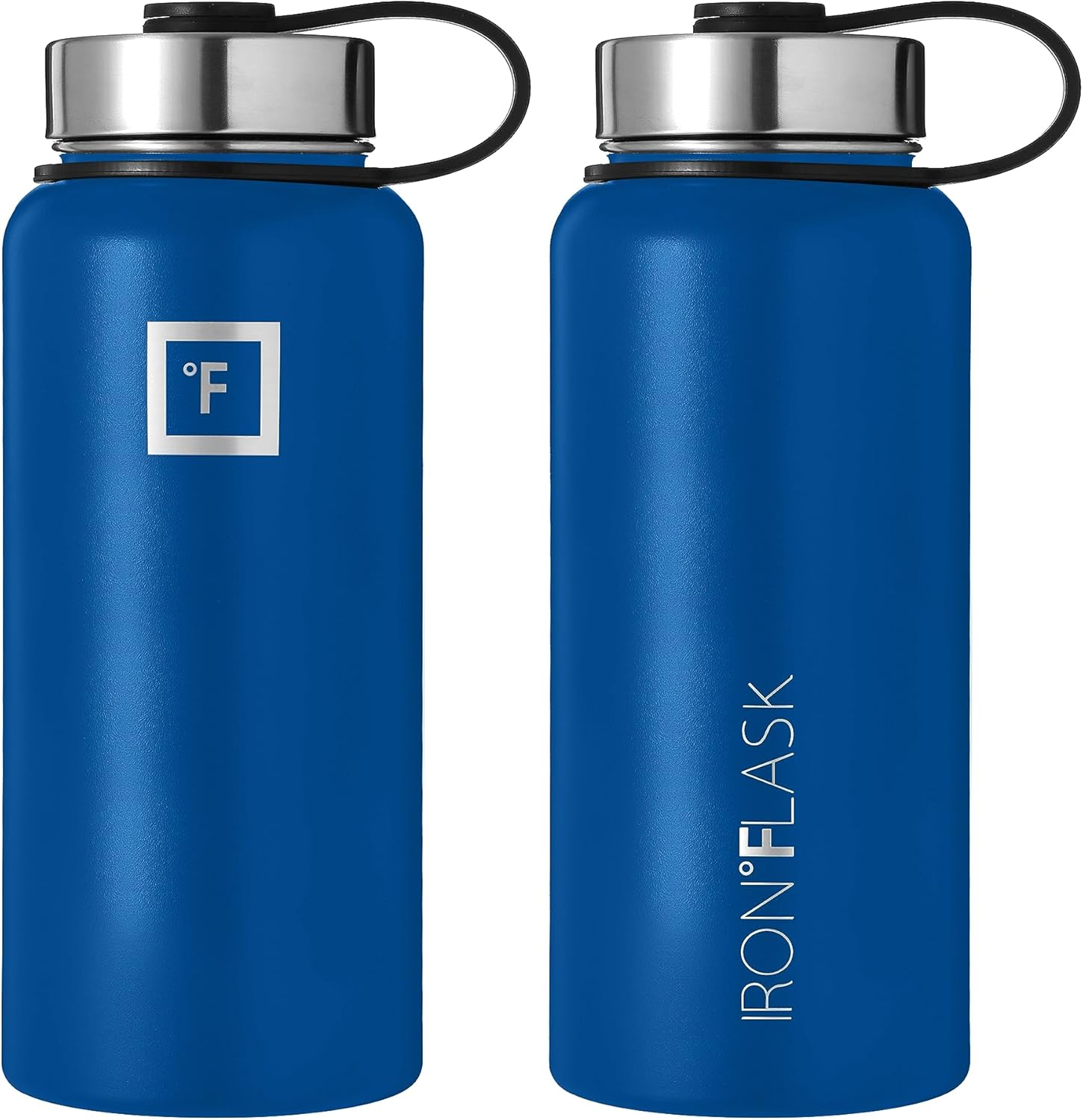 IRON FLASK Botella de agua deportiva de 40 onzas, 3 tapas (tapa con popote), a prueba de fugas, acero inoxidable, para gimnasio y deportes, para