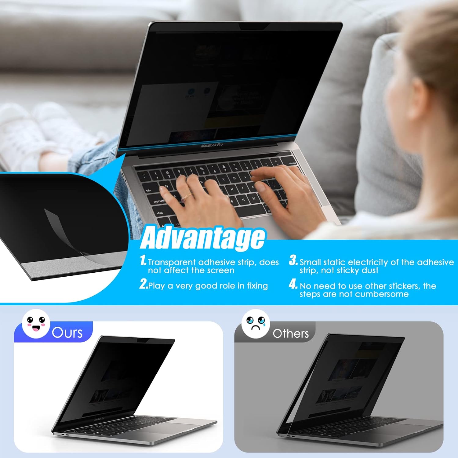 Yamaya Pantalla magnética de privacidad para laptop MacBook Pro de 14 pulgadas 2021  2023 (M1 ProM1 MaxM2 Pro  M2 Max A2779A2442), pantalla de