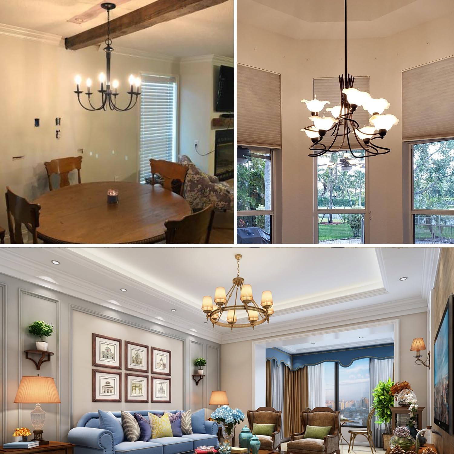 OMAYKEY Bombillas LED regulables de 6 W, equivalente a 60 W, 600 lúmenes, base de candelabro E12 blanco suave de 3000 K, estilo Edison vintage