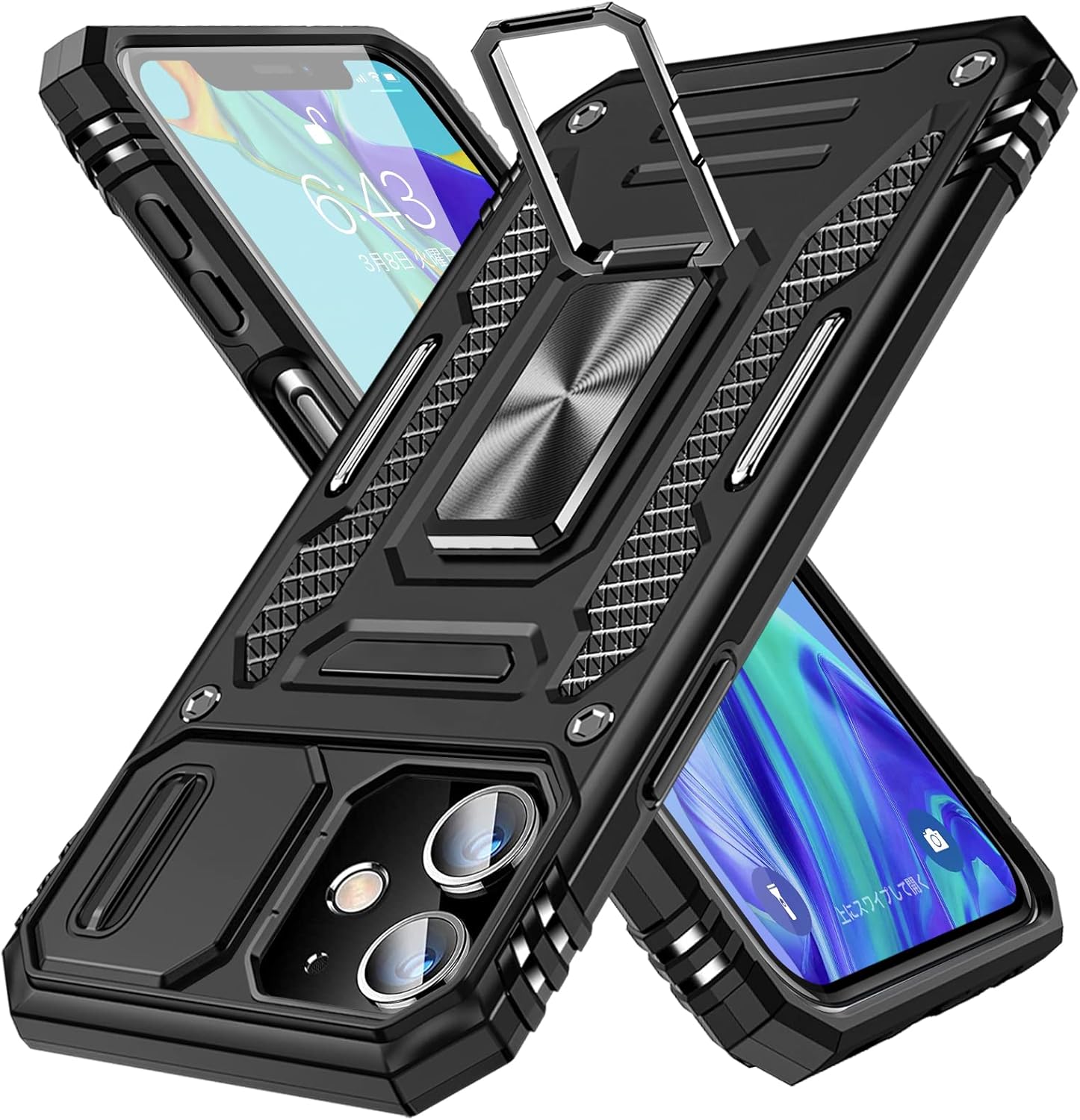 MDM-KJZH-10-01 – Funda para iPhone 11 con soporte, a prueba de golpes de grado militar, protección dura de grado militar, protección de cámara,