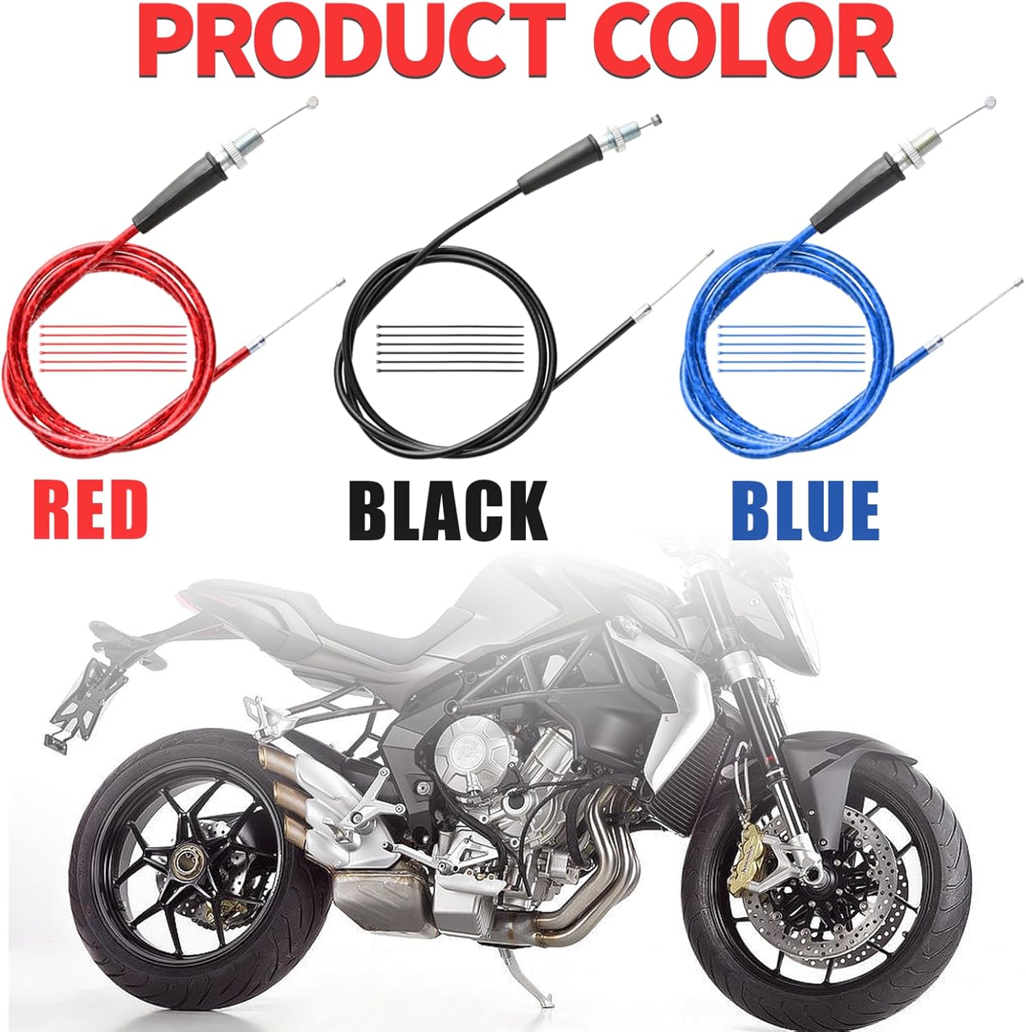 Mini Cable del acelerador de bicicleta 50 pulgadas Núcleo interno de acero flexible Superposición Película láser de color (azul)