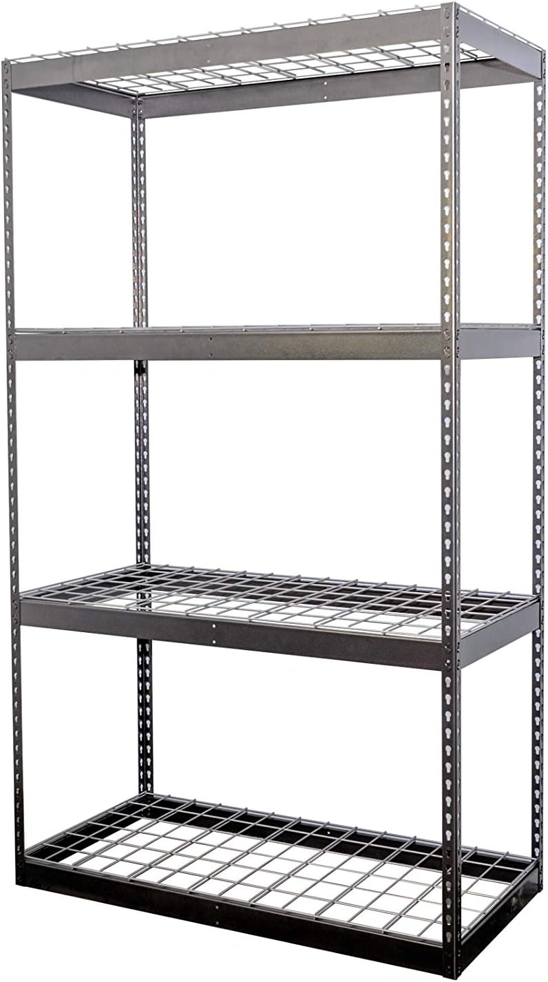 SafeRacks Estante de almacenamiento de garaje – Hammertone  Estantería de acero  2 pies de profundidad x 4 pies de ancho x 7 pies de alto