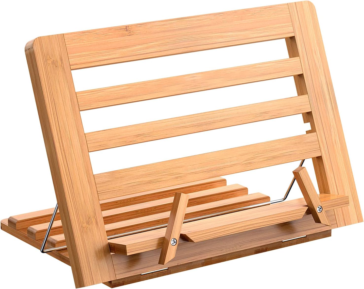 Soportes de madera para leer manos libres, soportes para libros de cocina y soportes – Soporte para libros de cocina para exhibición de cocina, con