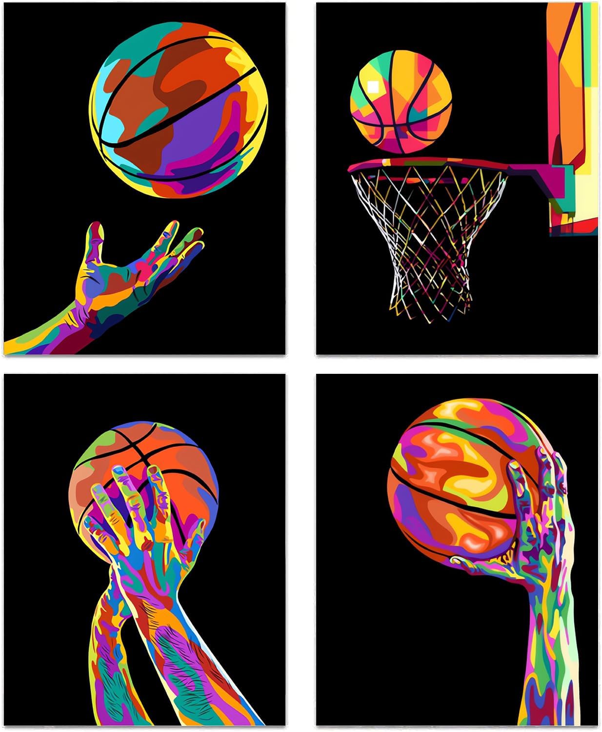 TOCDGOO Impresiones artísticas inspiradoras para pared de baloncesto, arte creativo de pared de baloncesto, pósteres de lona para habitación de