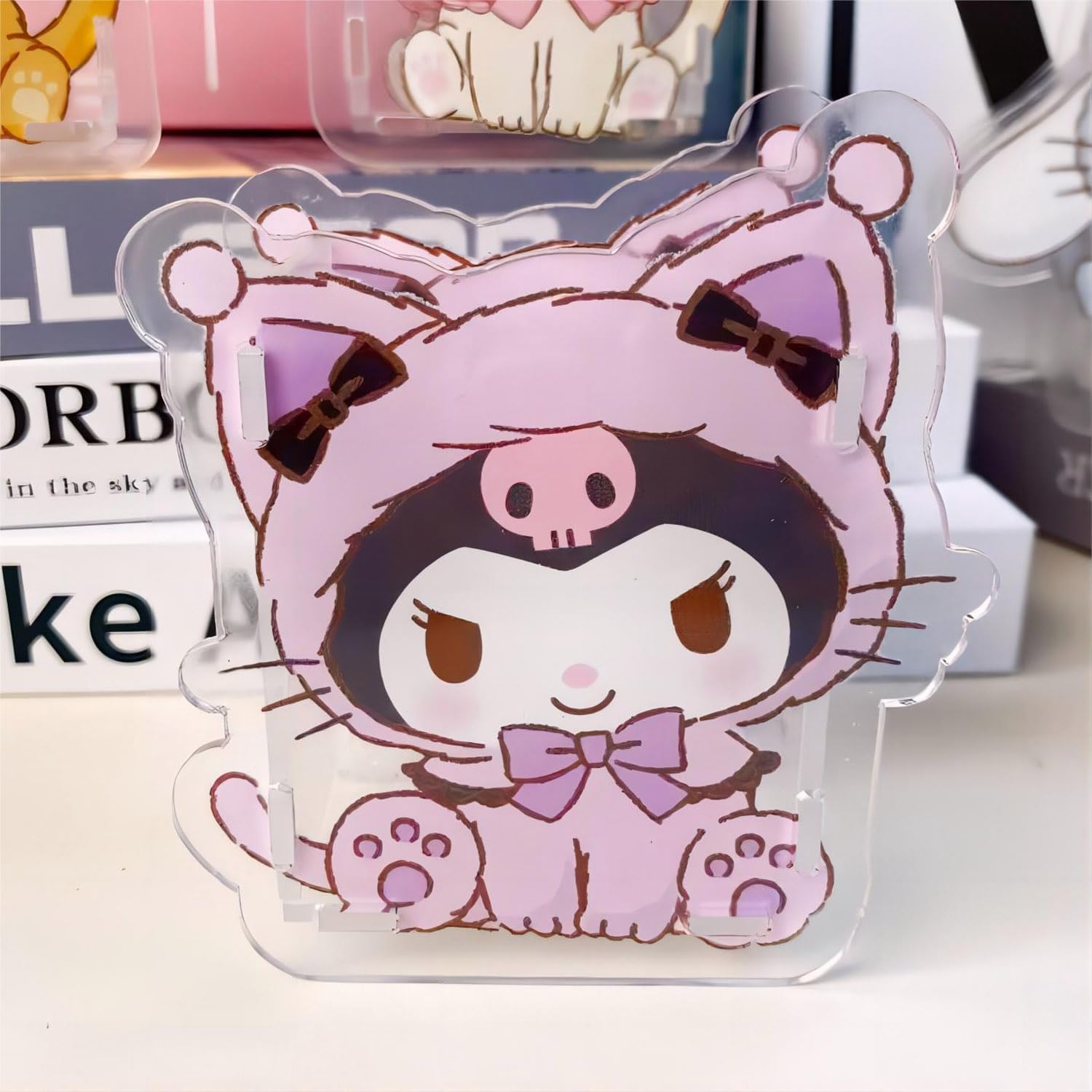 2 Pieces Cute Pen HolderKawaii Mini Clear Acrylic Pencil HolderMy Melody and Kuromi Desktop Organizer Stationery Storage Holder for Kids GirlsEasy