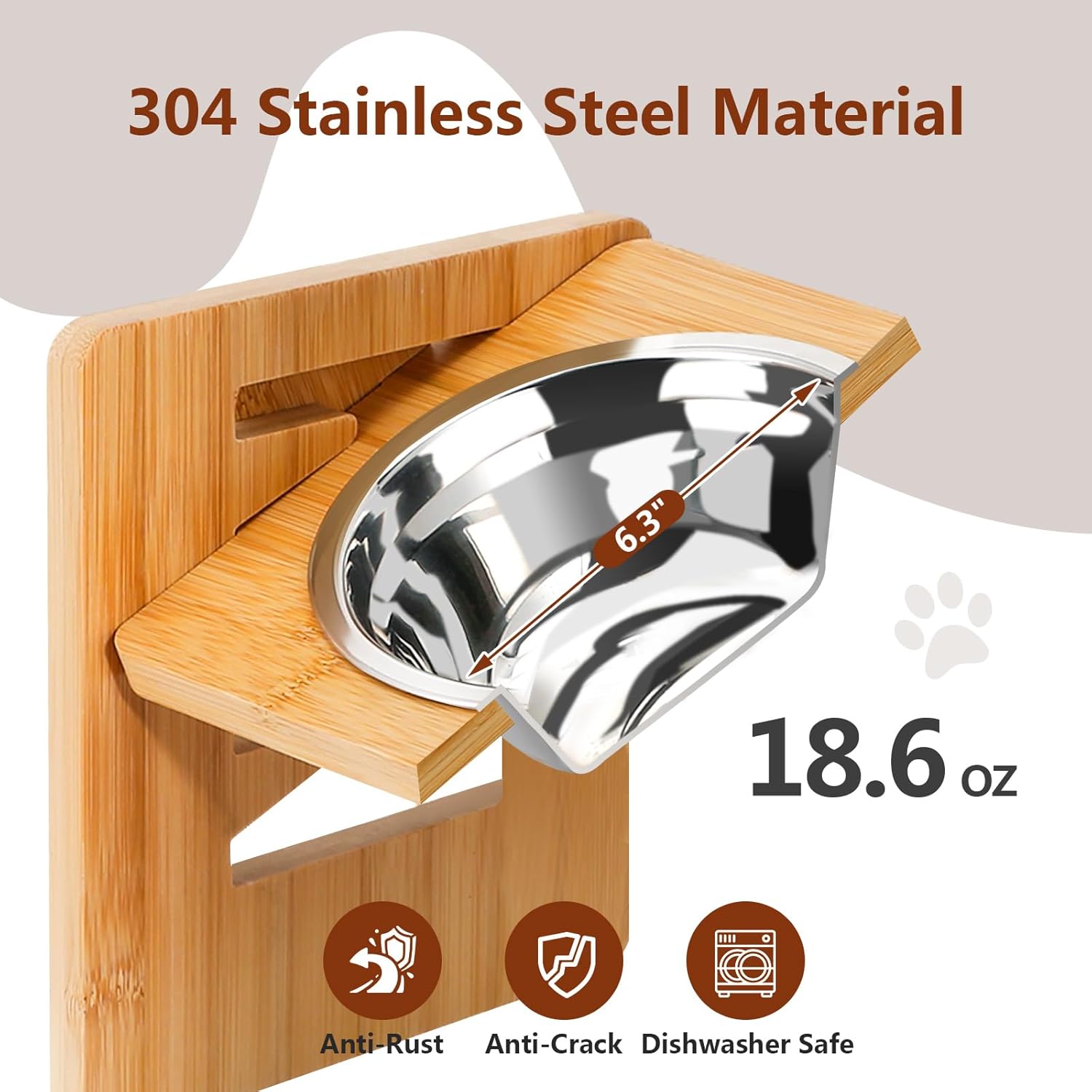 Yikron Cuencos elevados para gatos, cuencos elevados para perros y gatos pequeños, soporte elevado para perros pequeños con 2 cuencos de acero
