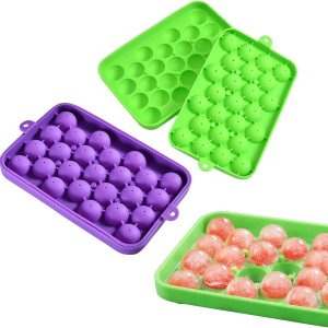 Lesunsul Bandeja de hielo, bandejas de hielo redondas, paquete de 2 bandejas de hielo pequeñas redondas, bandejas de silicona para bolas de hielo, Lesunsul Bandeja de hielo, bandejas de hielo redondas, paquete de 2 bandejas de hielo pequeñas redondas, bandejas de silicona para bolas de hielo,