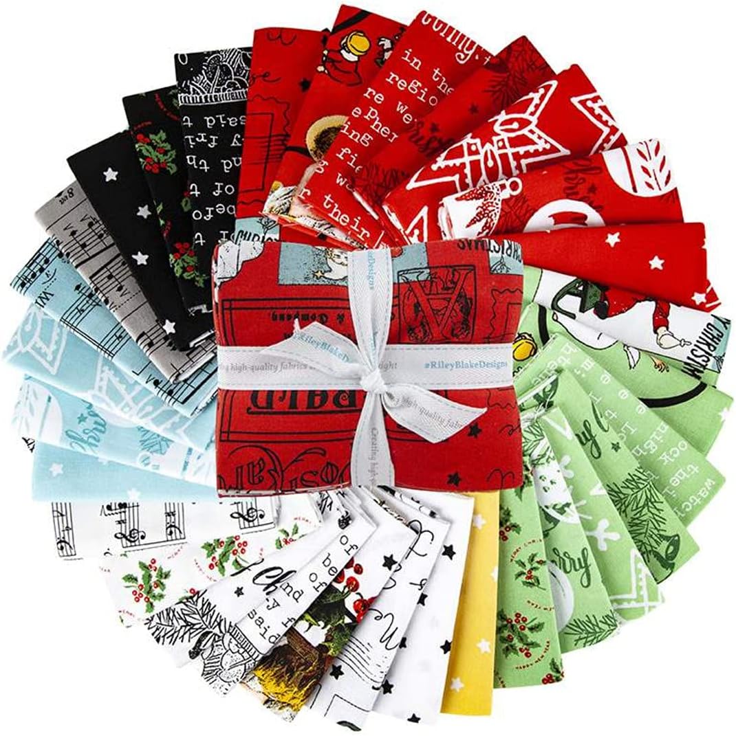 Riley-Blake diseña todo sobre paquetes de Navidad Fat Quarter, 30 unidades (FQ-10790-30)