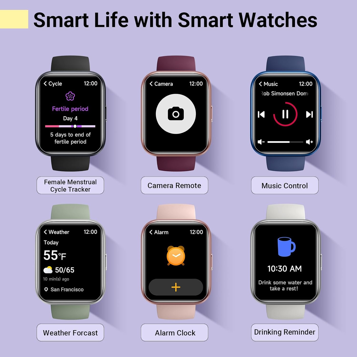 Reloj inteligente para mujer, contestarhacer llamadas, reloj de seguimiento de actividad física de 1.8 pulgadas con Alexa integrado, monitor de