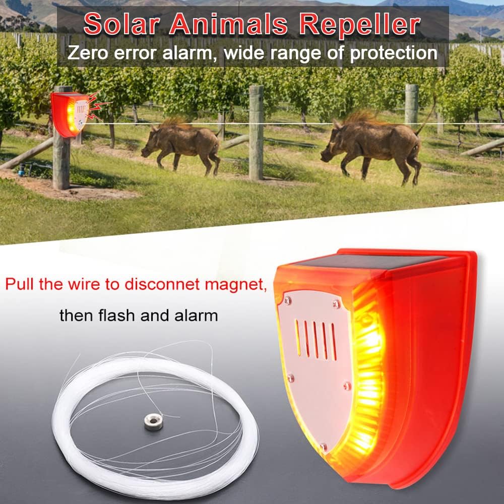 Alarma de viaje antirroboantiintrusión, sirena solar de sonido y luz para interiores y exteriores, 129dB DIY hogarcampamentoalarma de seguridad