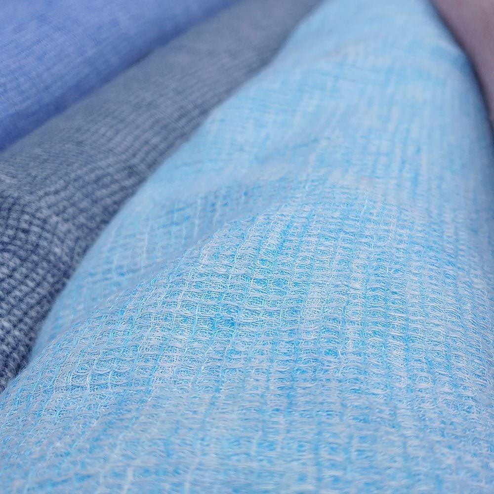 Tela de tweed de lino azul oscuro  Material de tejido texturizado, perfecto para manualidades y decoración del hogar