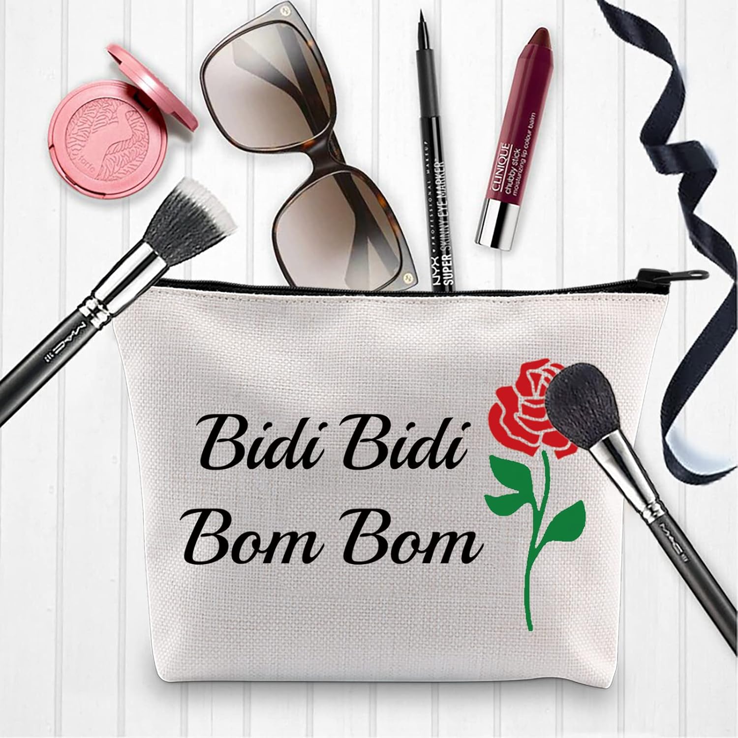 XYANFA Singer Selen Bolsa de Maquillaje Bidi Bidi Bom Bom Selen Latin Dance Lyric Gift Singer Fans Zipper Pouch, Bidi Bom, Moda