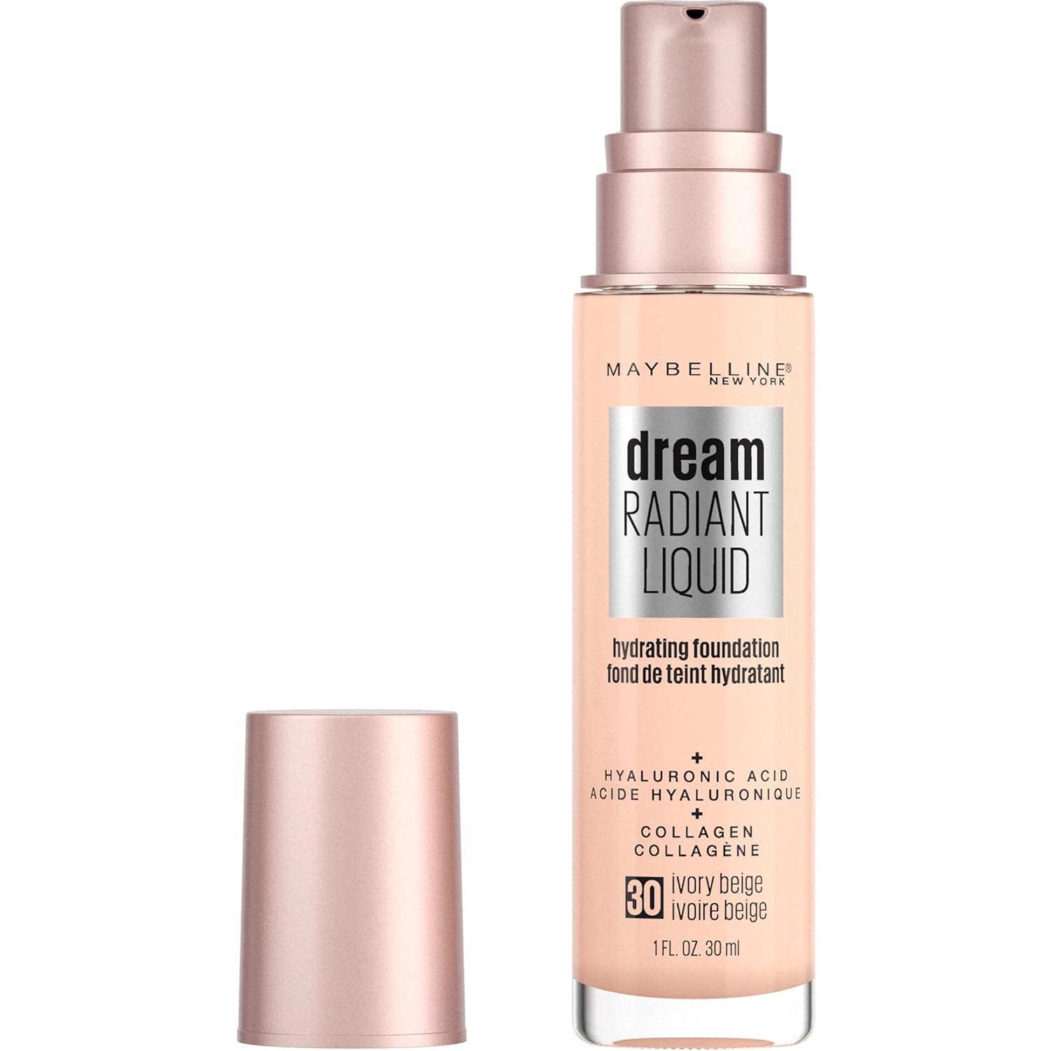 Maybelline Dream – Maquillaje hidratante líquido radiante, cobertura media, base líquida ligera, alabastro, 1 oz. Oz.
