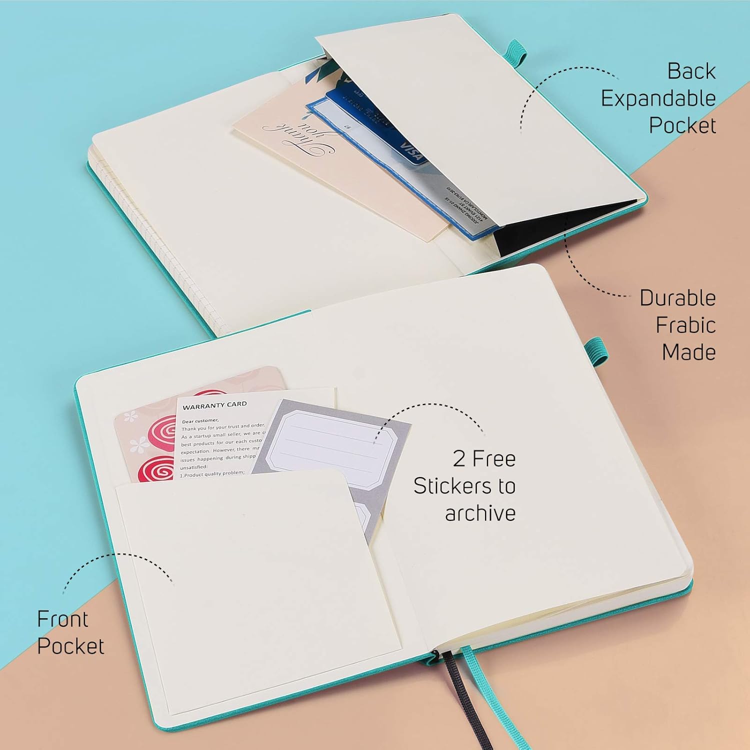 MALEDEN Cuaderno de cuero, paquete de 14 cuadernos rayados para mujeres y hombres, planificador, páginas numeradas con contenido de índice, papel