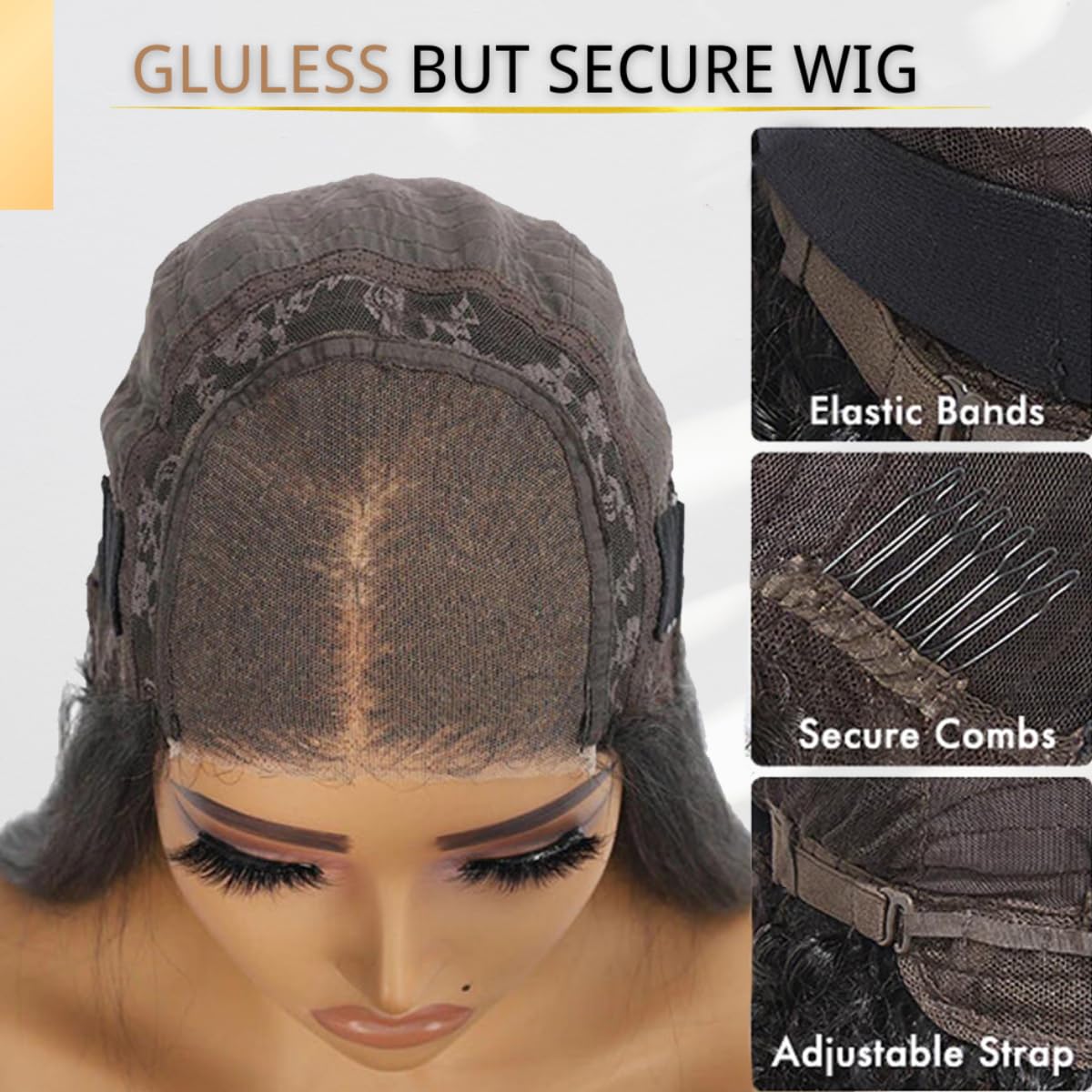 YGQWD Peluca de cabello humano estilo Bob de 12 pulgadas, sin pegamento, predepilada, peluca de encaje precortada, pelucas cortas estilo Bob,