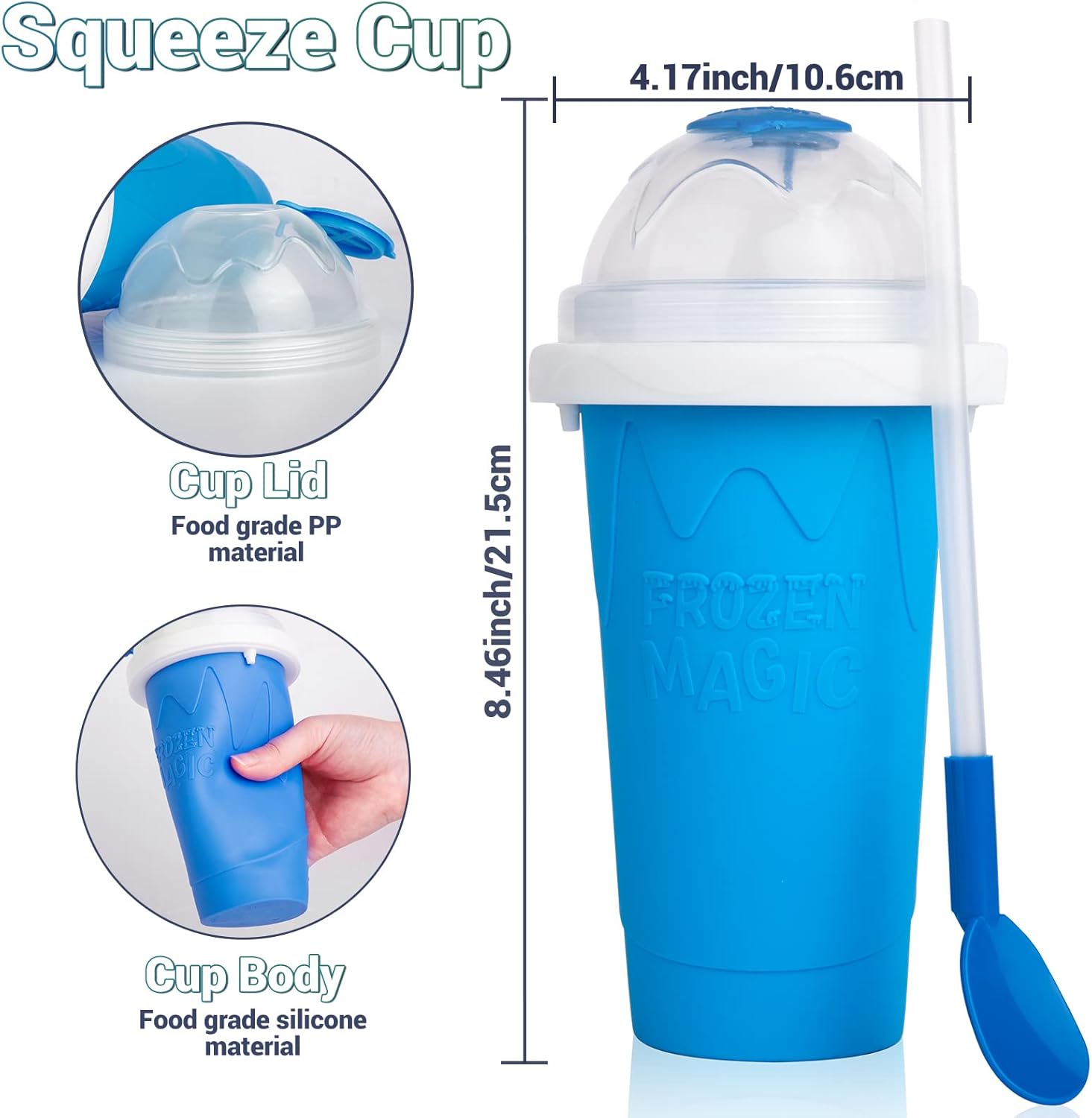 Vaso Slushie Maker para granizado de congelado, taza mágica para apretar tú mismo, doble capa, 2 unidades, vaso de granizado para batidos, máquina
